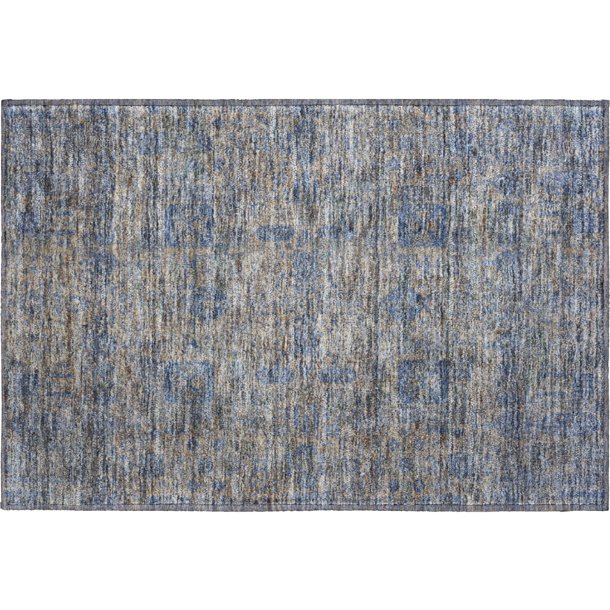 Sintra Machine Washable Transitional Khaki Brown Rug 1'8" x 2'6" #shape_Rectangle