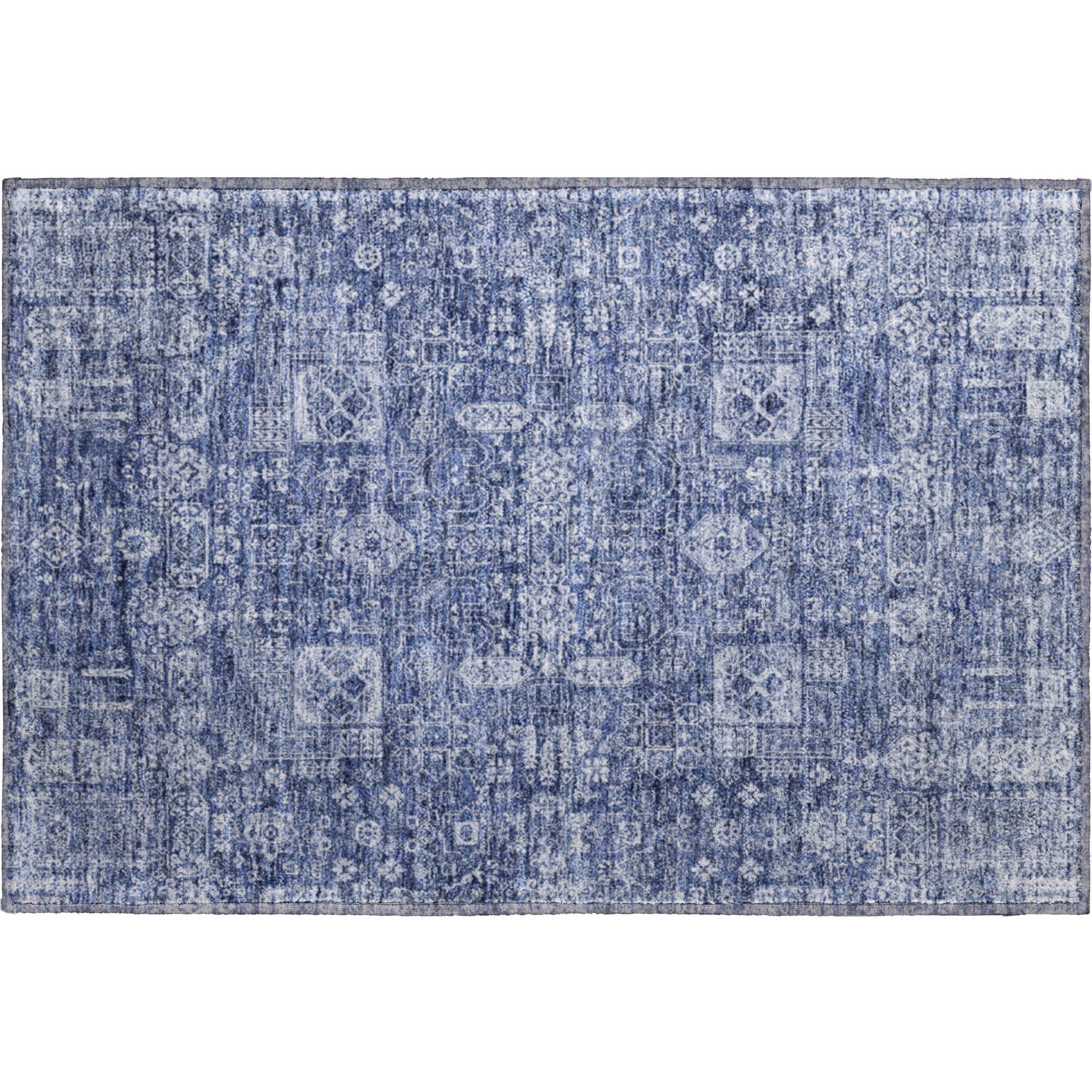 Sintra Machine Washable Transitional Navy Blue Rug 1'8" x 2'6" #shape_Rectangle