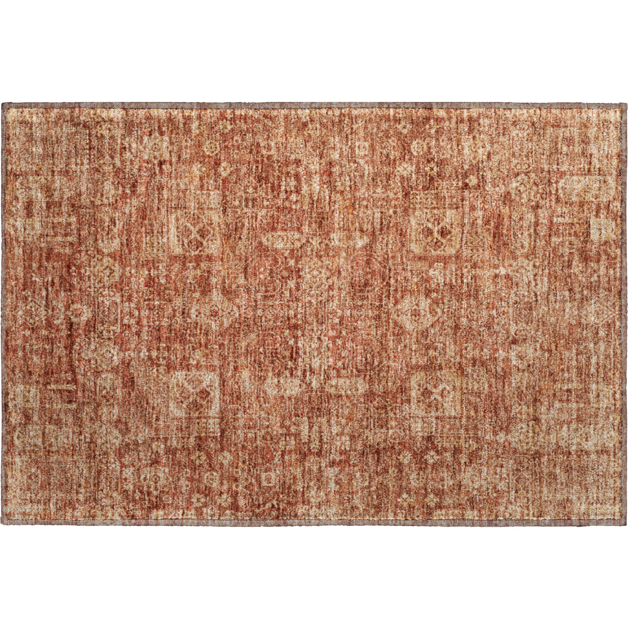 Sintra Machine Washable Transitional Paprika Orange Rug 1'8" x 2'6" #shape_Rectangle