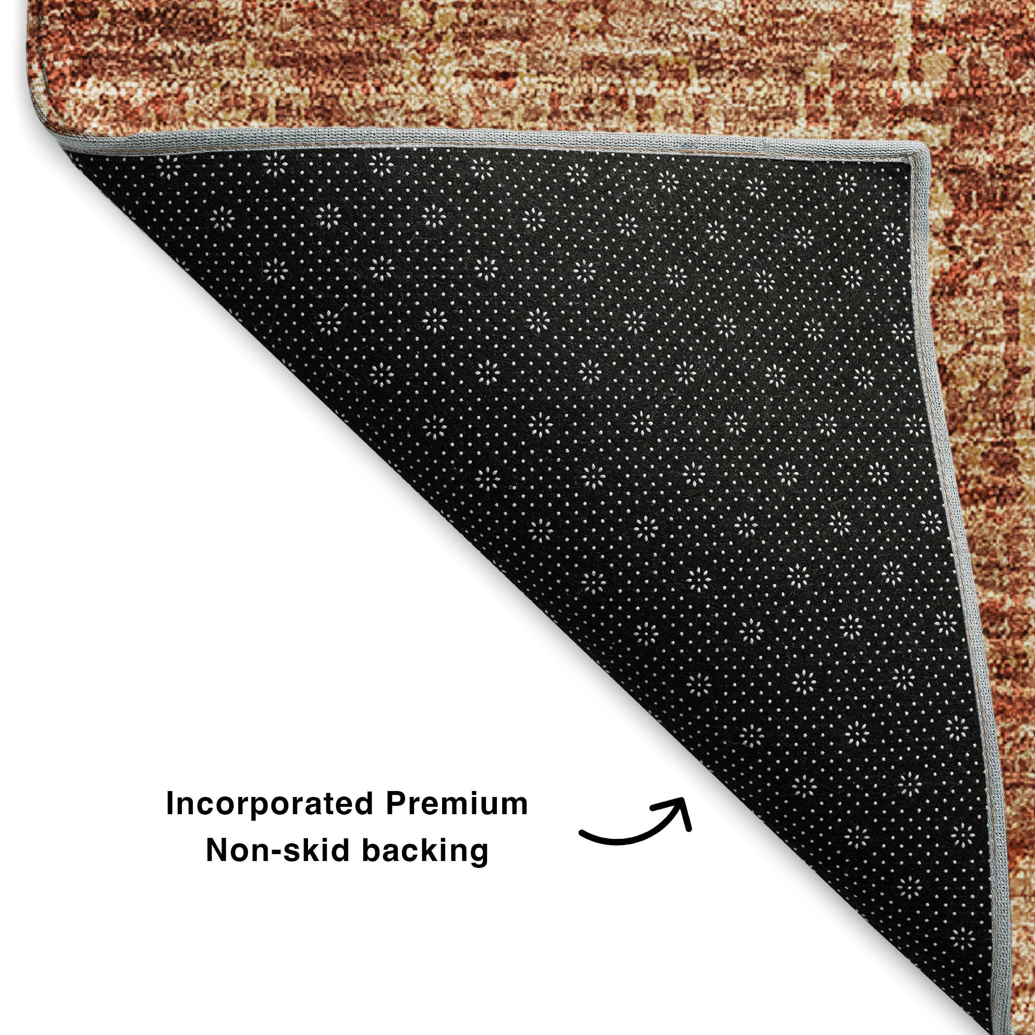 Sintra Machine Washable Transitional Paprika Orange Rug 1'8" x 2'6" #shape_Rectangle