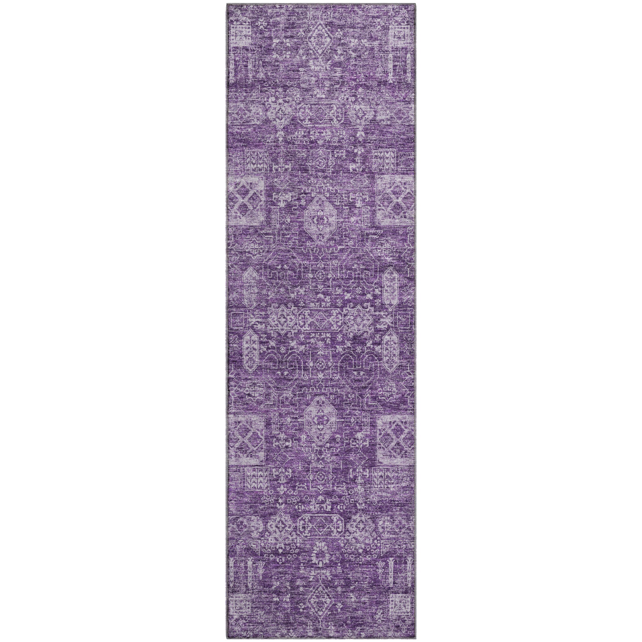 Sintra Machine Washable Transitional Purple Rug 2'3" x 7'6" #shape_Runner