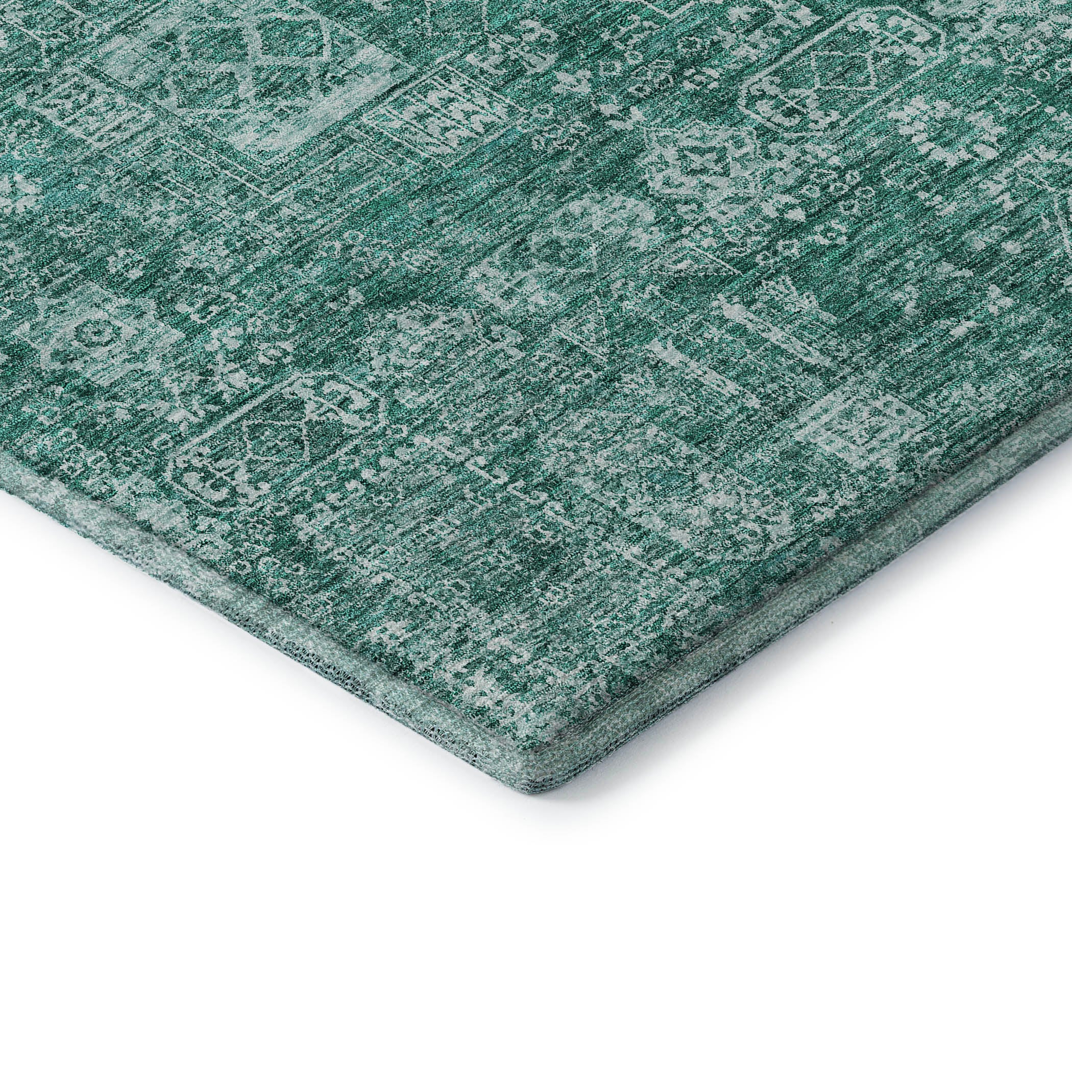 Sintra Machine Washable Transitional Teal Rug 1'8" x 2'6" #shape_Rectangle