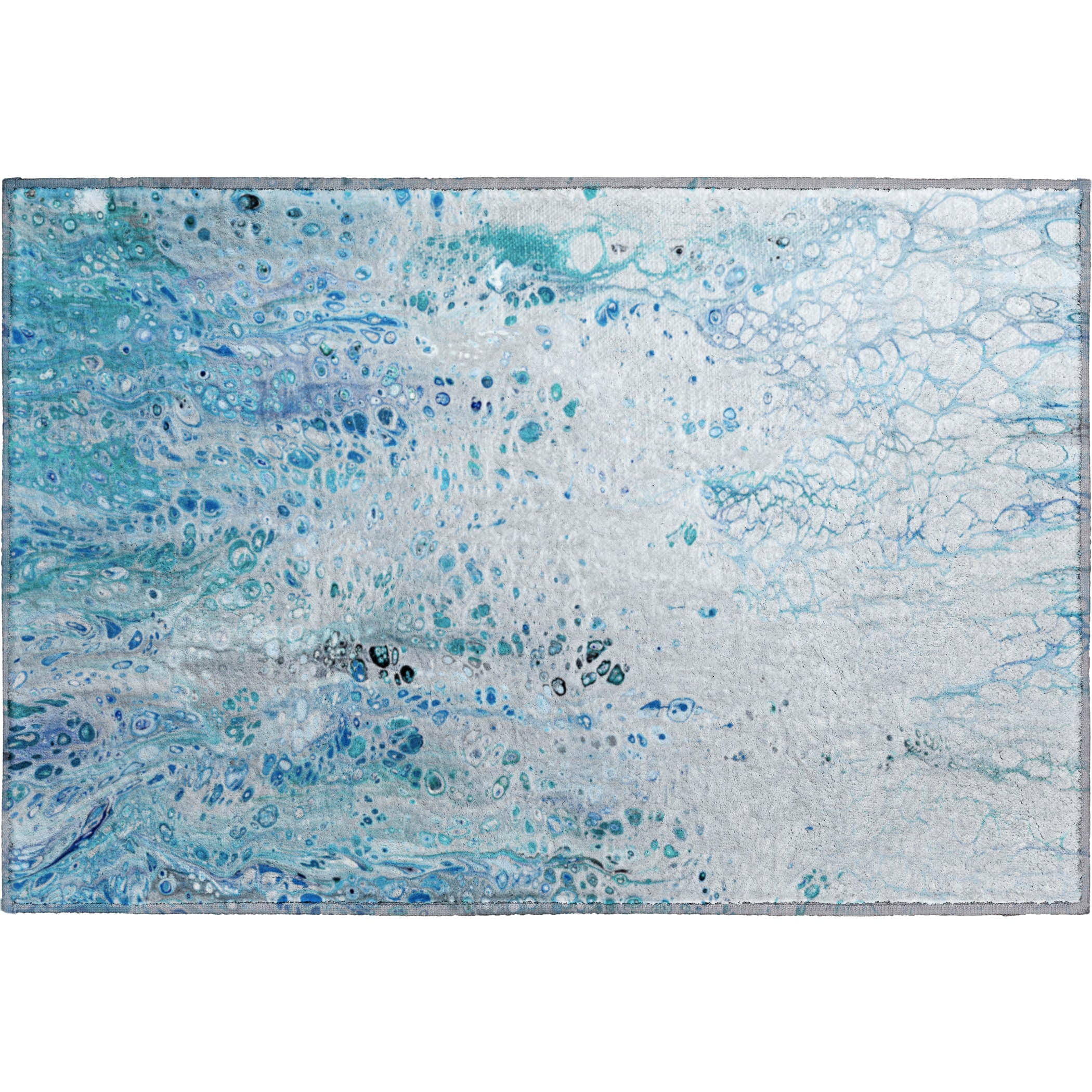 Cartagena Machine Washable Contemporary Shoreline Blue Rug 1'8" x 2'6" #shape_Rectangle
