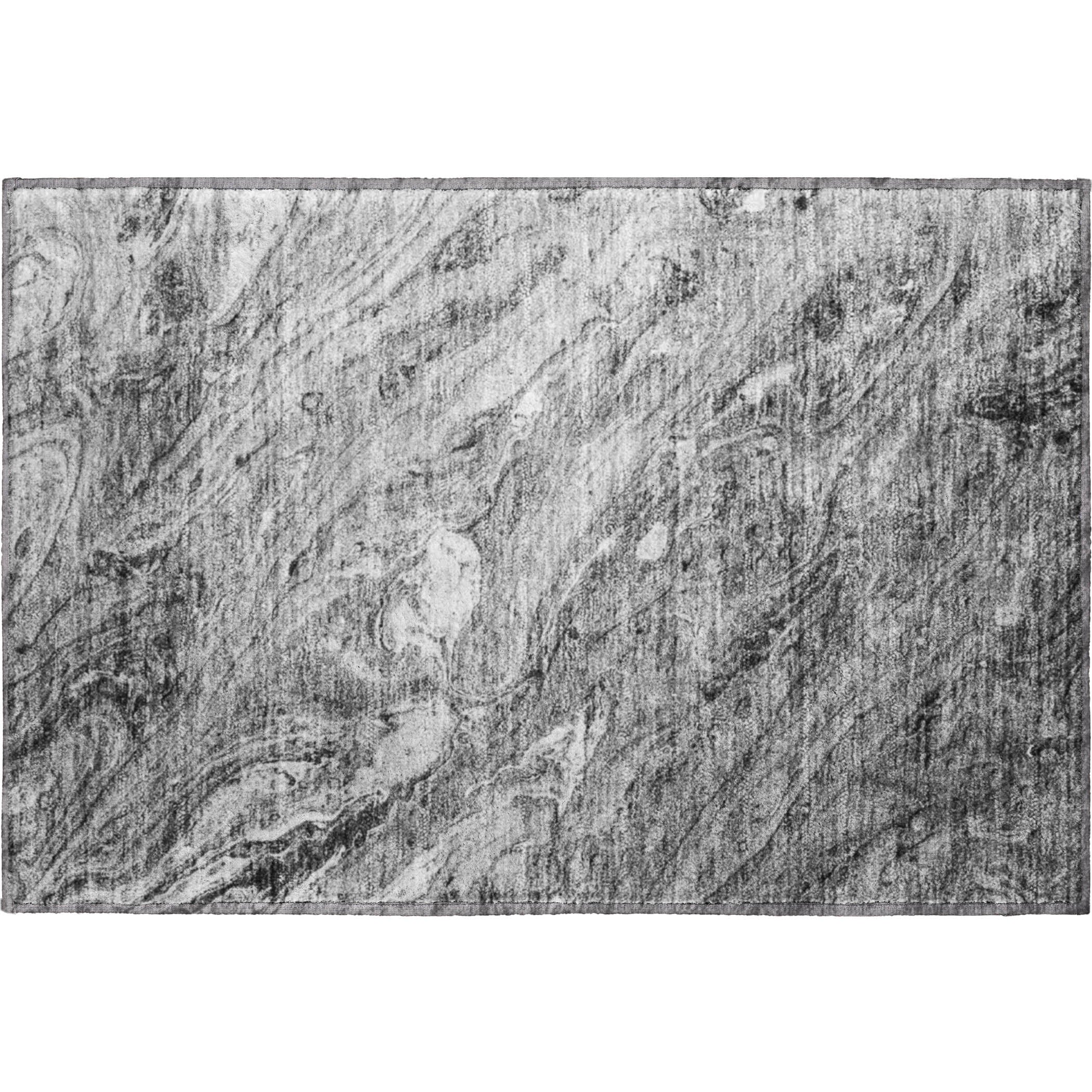 Kyoto Machine Washable Transitional Gray Rug 1'8" x 2'6" #shape_Rectangle