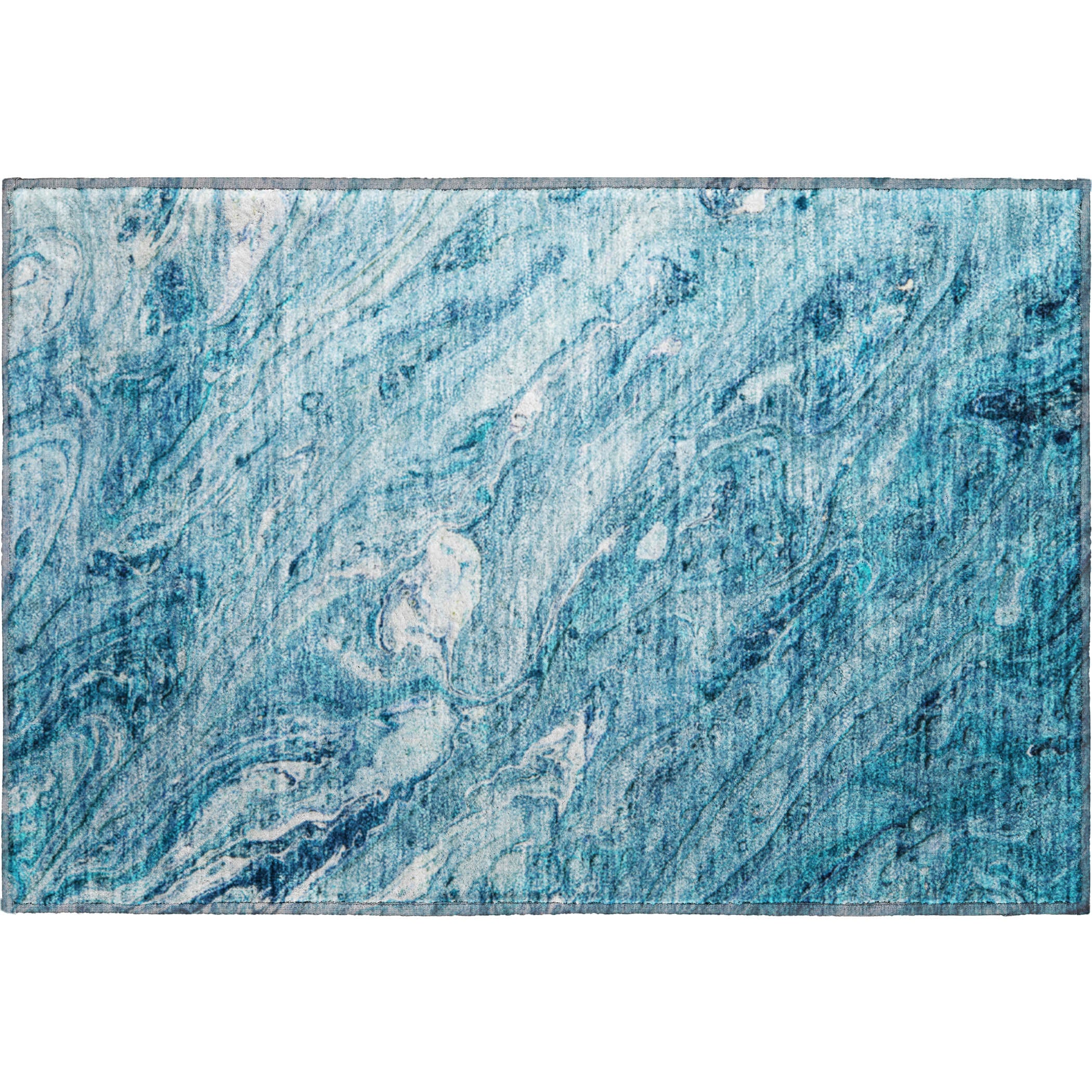 Kyoto Machine Washable Transitional Sky Blue Rug 1'8" x 2'6" #shape_Rectangle