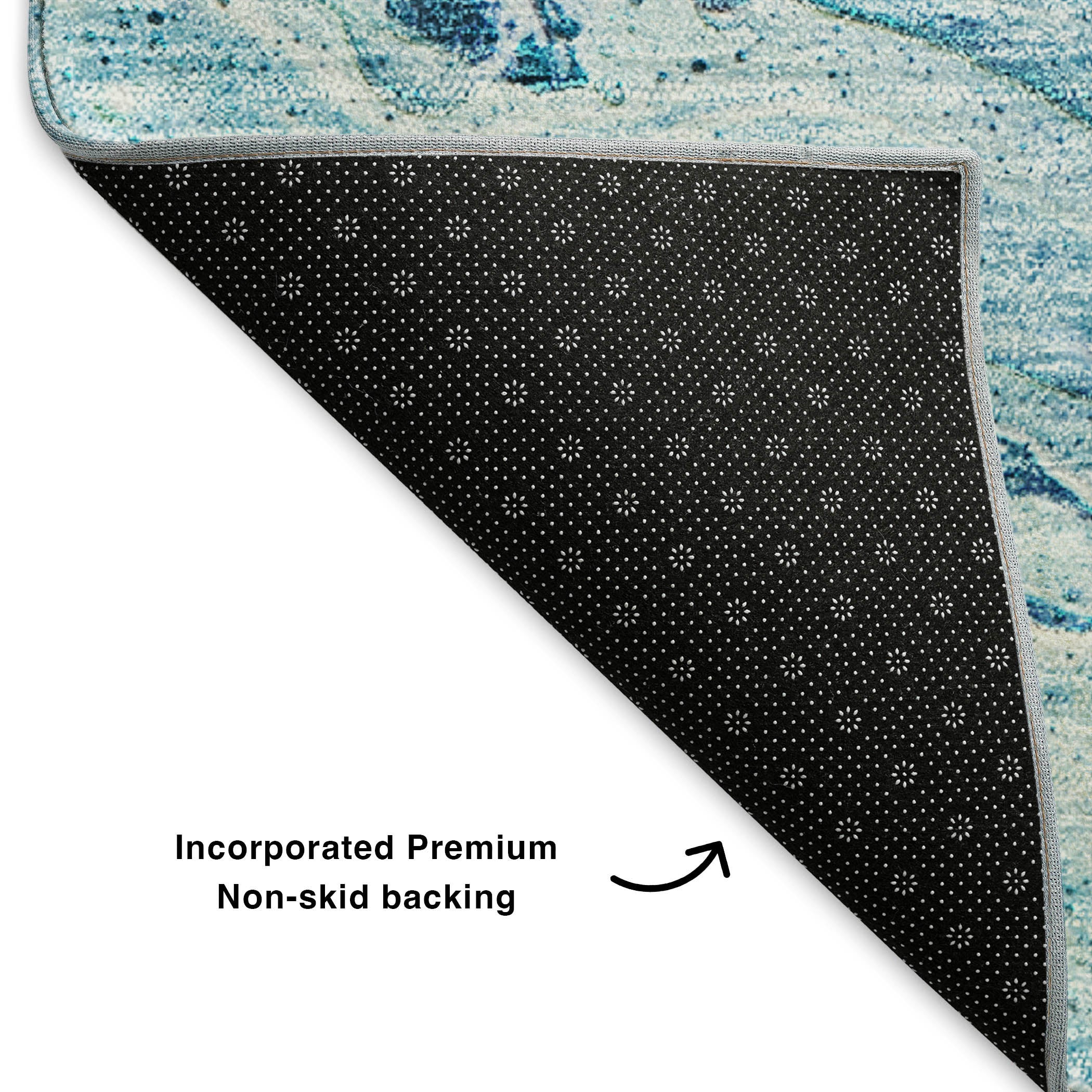 Kyoto Machine Washable Transitional Sky Blue Rug 1'8" x 2'6" #shape_Rectangle