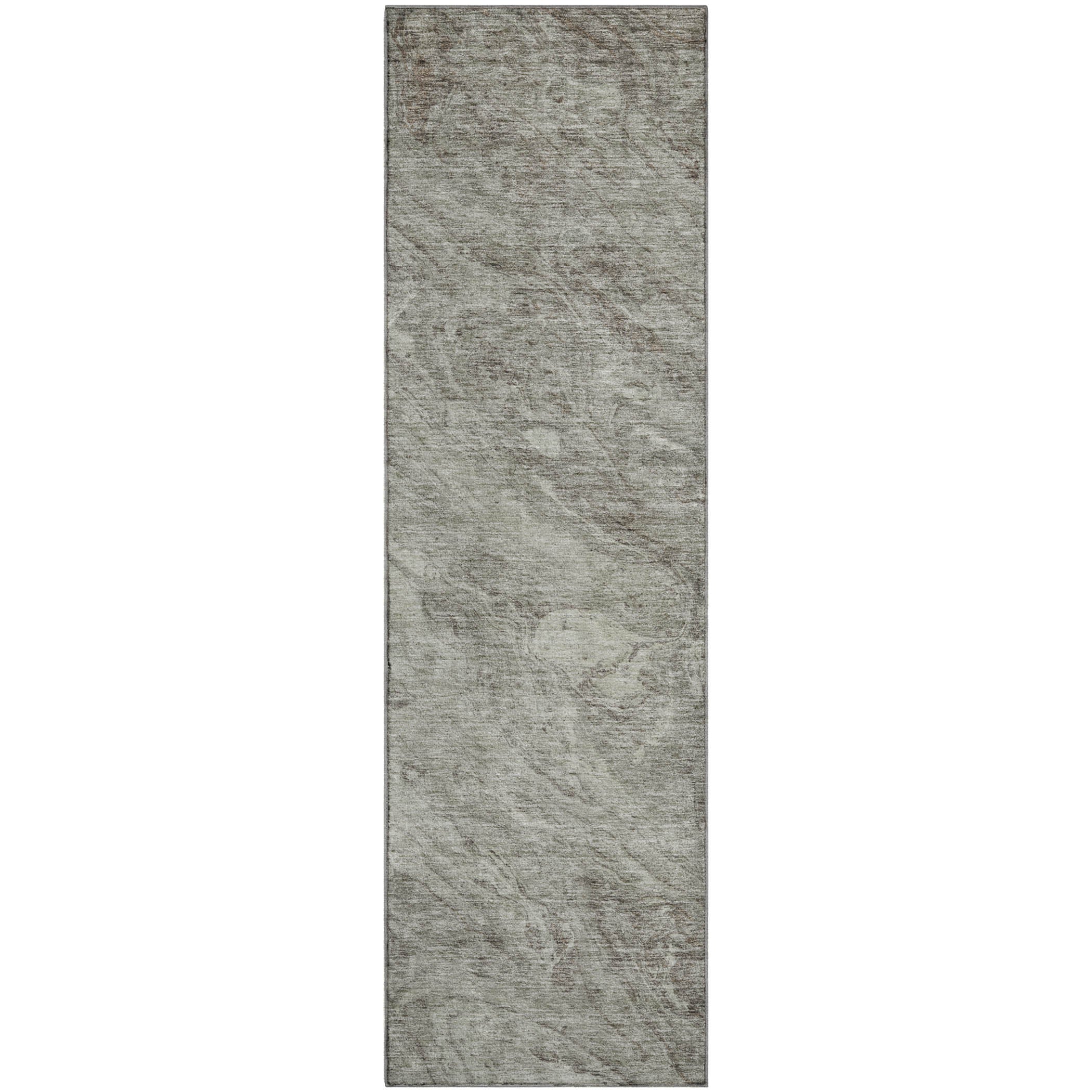 Kyoto Machine Washable Transitional Taupe Brown Rug 2'3" x 7'6" #shape_Runner