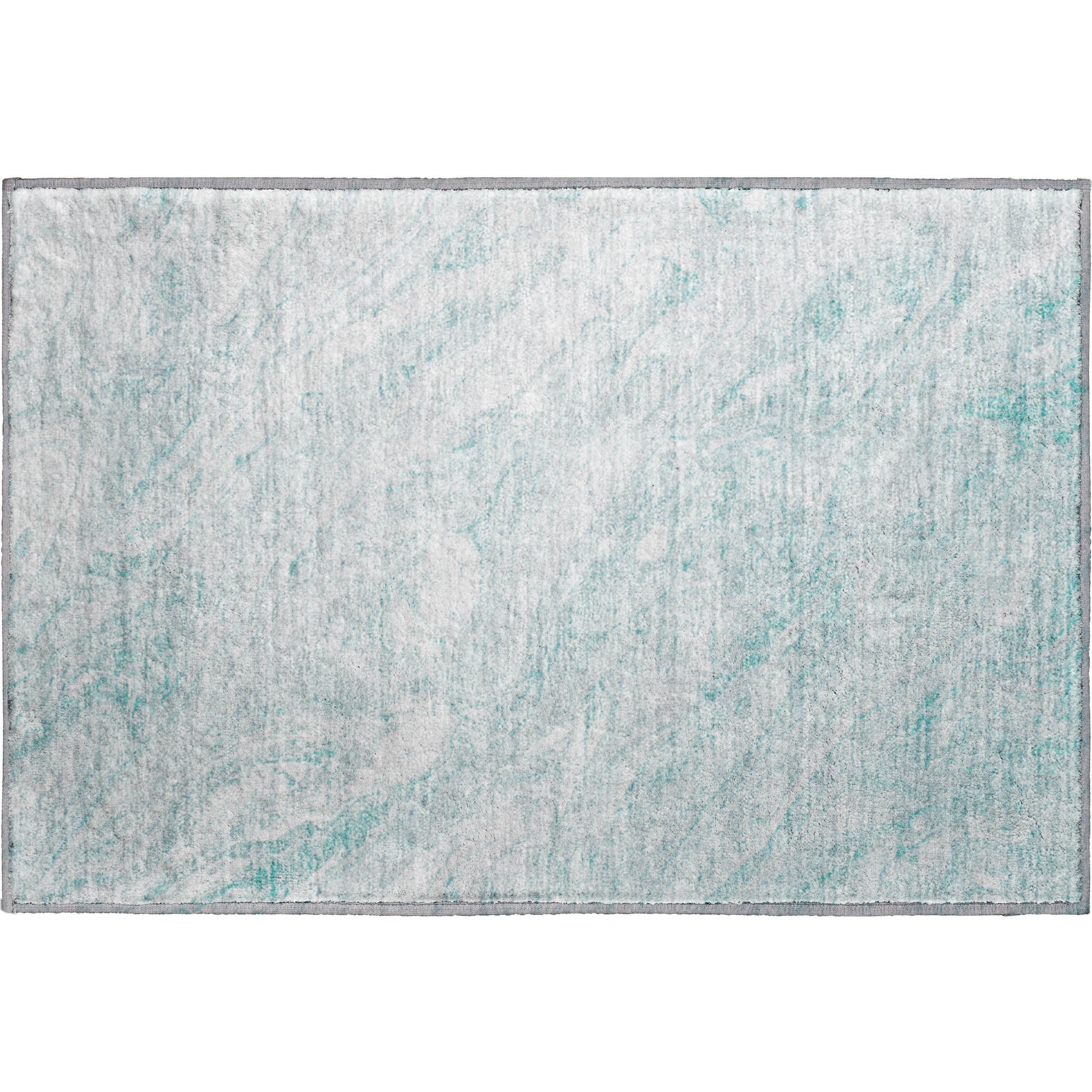 Kyoto Machine Washable Transitional Teal Rug 1'8" x 2'6" #shape_Rectangle