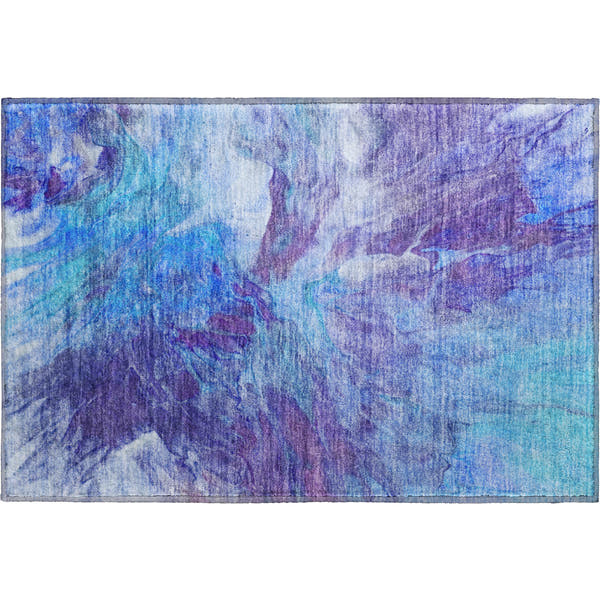 Colombo Machine Washable Transitional Blue Rug 1'8" x 2'6"