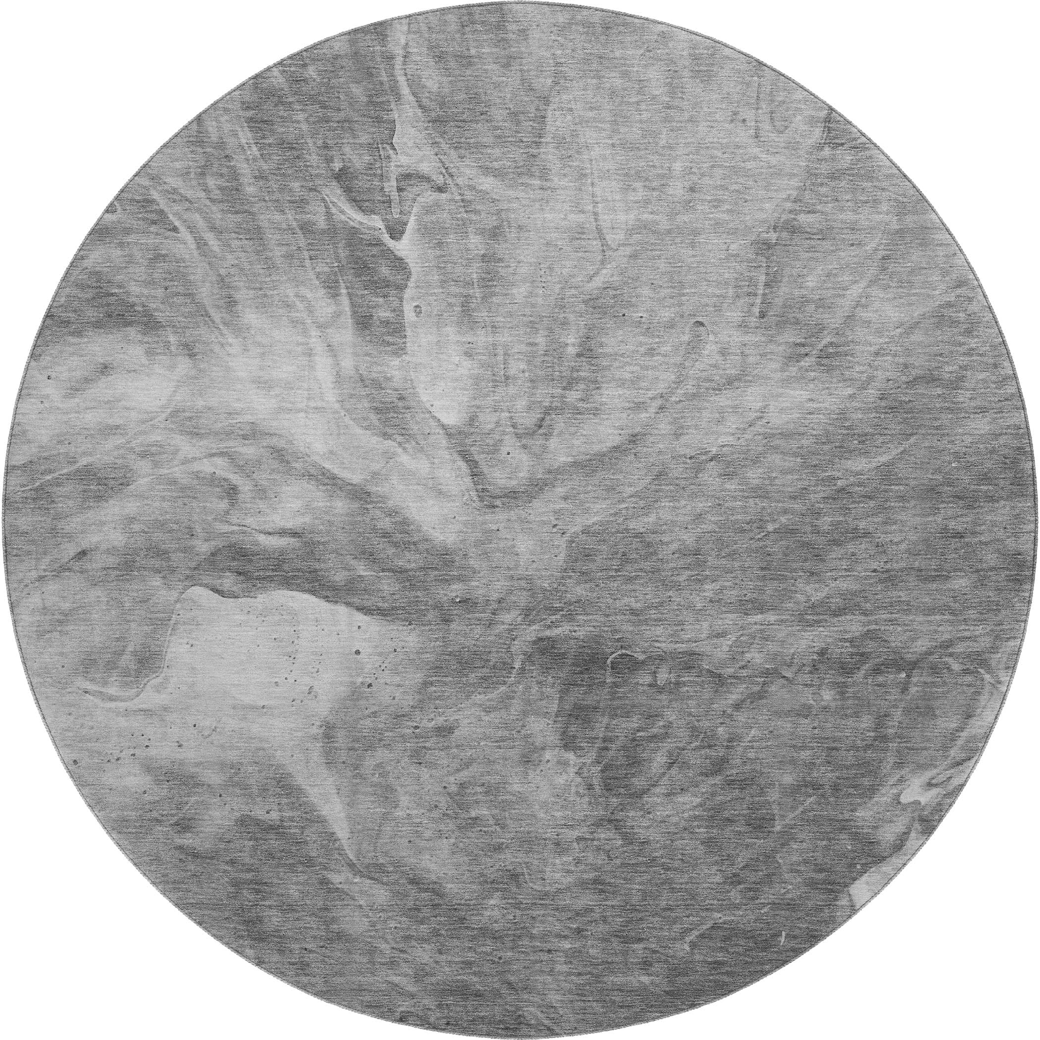 Colombo Machine Washable Transitional Gray Rug 8' x 8' #shape_Round