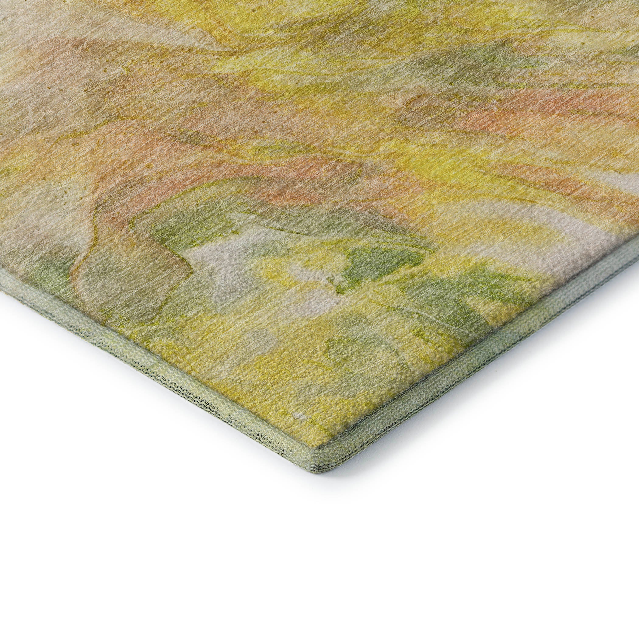 Colombo Machine Washable Transitional Green Rug 1'8" x 2'6" #shape_Rectangle