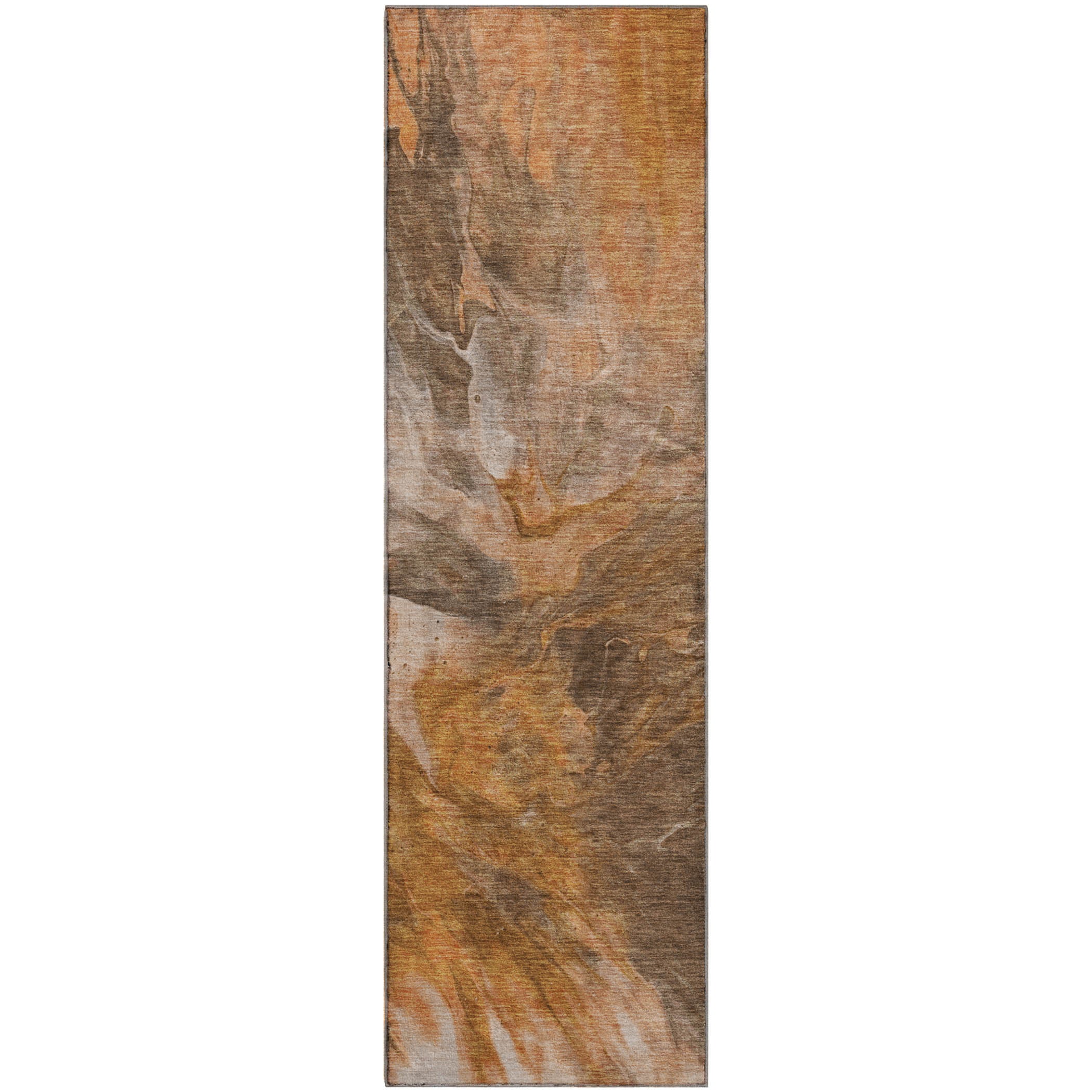 Colombo Machine Washable Transitional Paprika Orange Rug 2'3" x 7'6" #shape_Runner