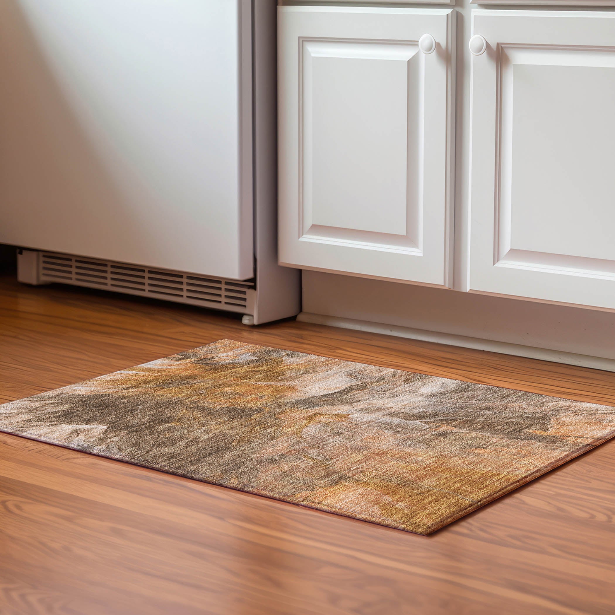 Colombo Machine Washable Transitional Paprika Orange Rug 1'8" x 2'6" #shape_Rectangle