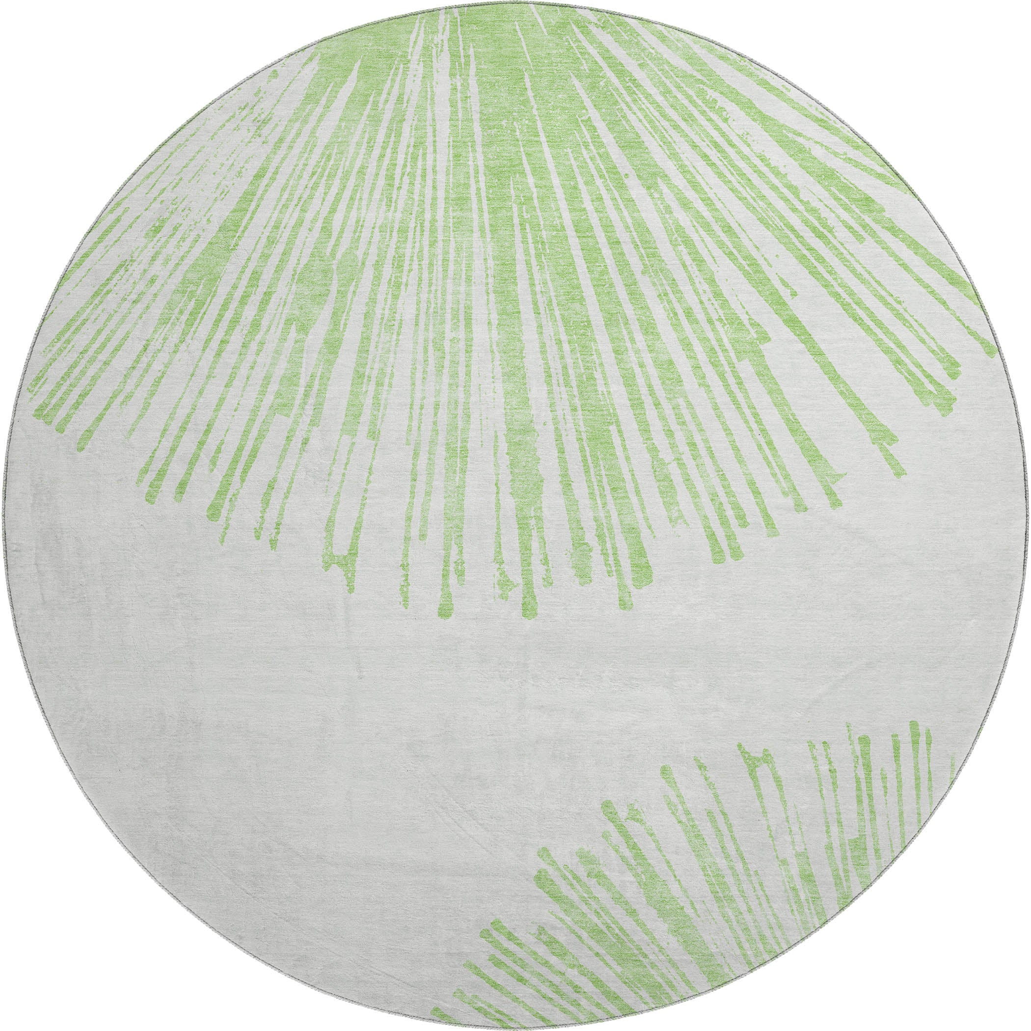 Dubrovnik Machine Washable Transitional Aloe Green Rug 8' x 8' #shape_Round