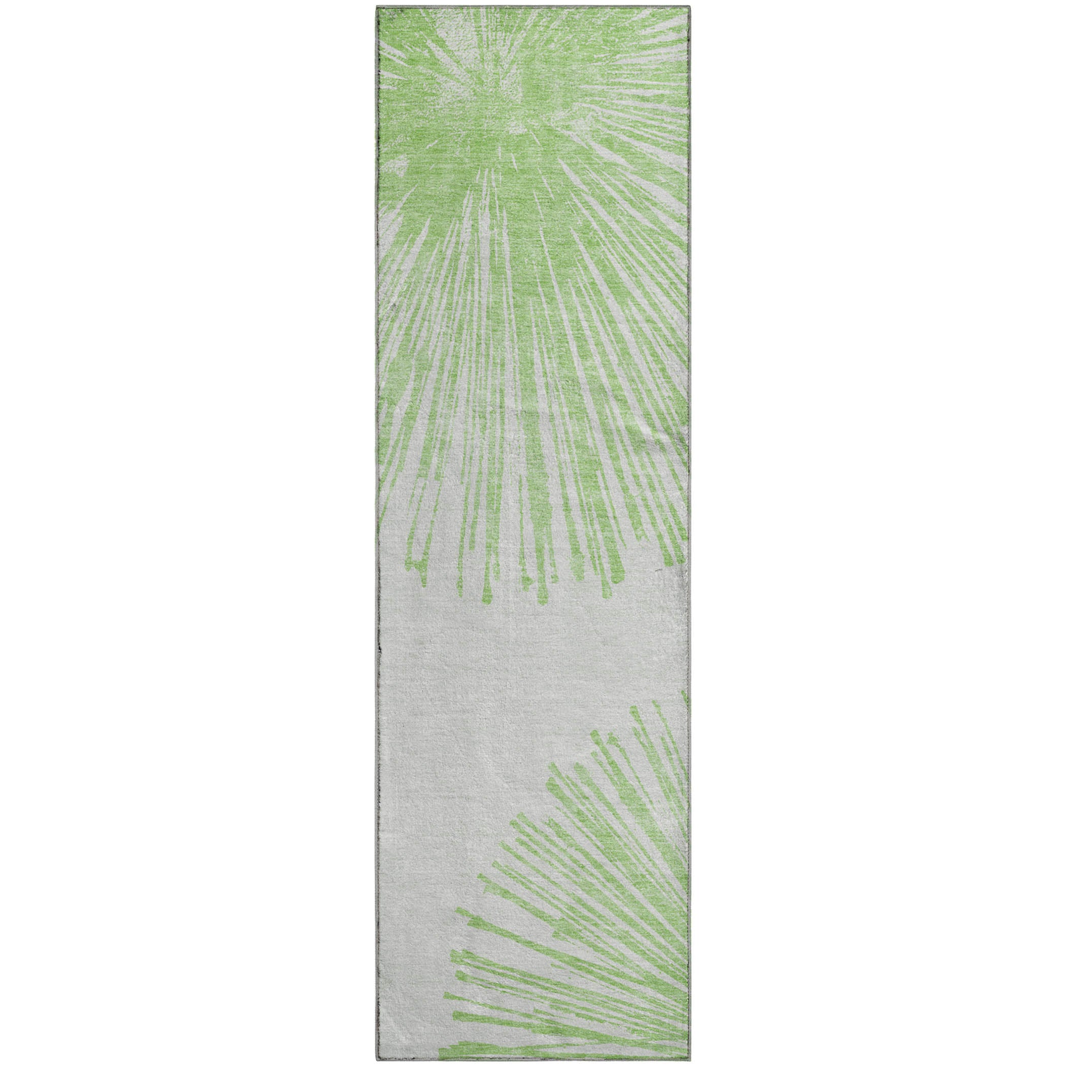 Dubrovnik Machine Washable Transitional Aloe Green Rug 2'3" x 7'6" #shape_Runner