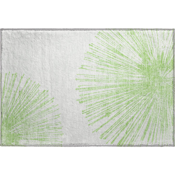 Dubrovnik Machine Washable Transitional Aloe Green Rug 1'8" x 2'6"