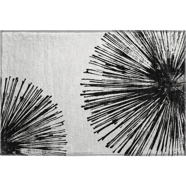 Dubrovnik Machine Washable Transitional Black Rug 1'8" x 2'6"