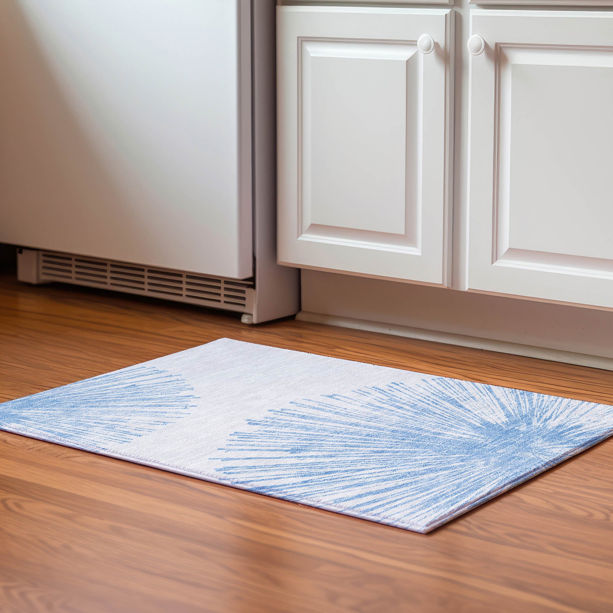 Dubrovnik Machine Washable Transitional Denim Blue Rug 1'8" x 2'6" #shape_Rectangle