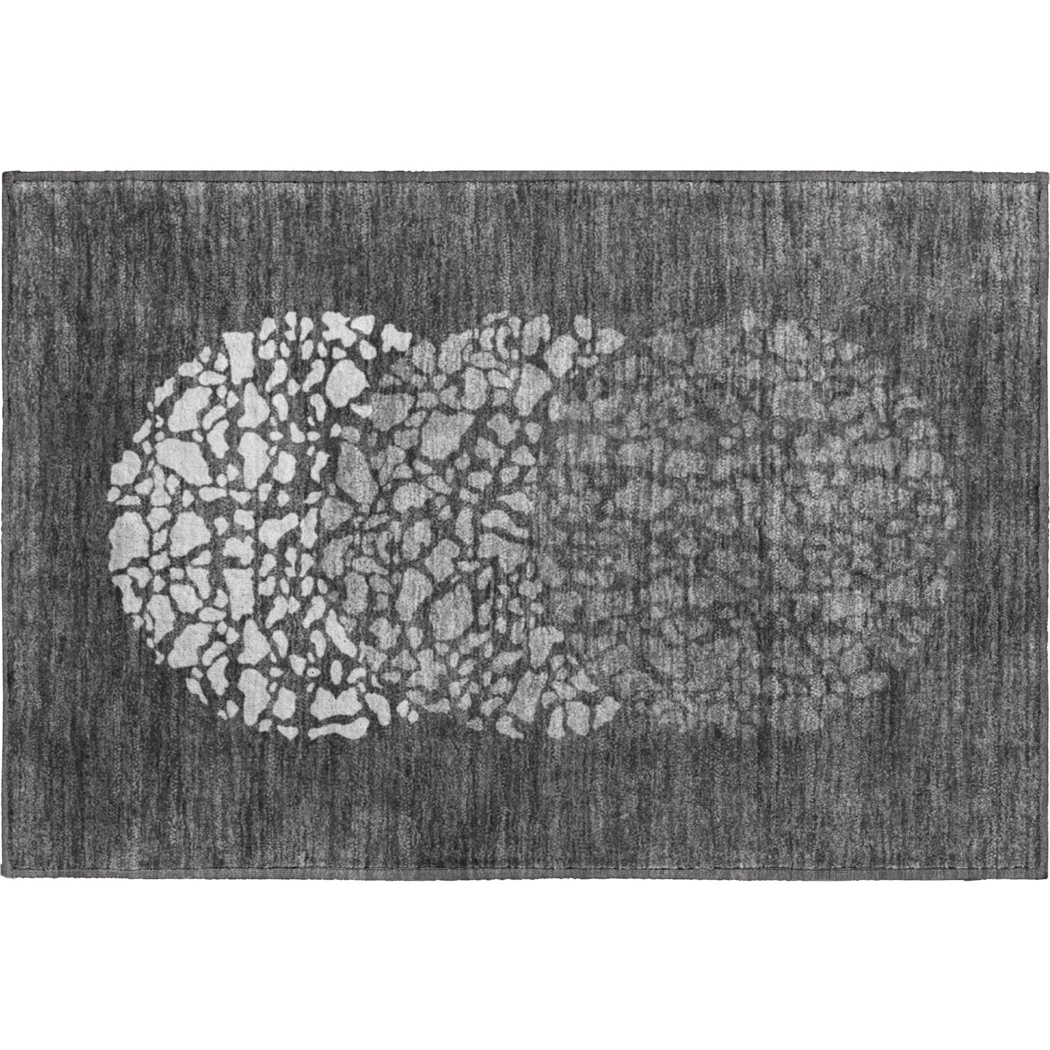 Reykjavik Machine Washable Transitional Charcoal Gray Rug 1'8" x 2'6" #shape_Rectangle