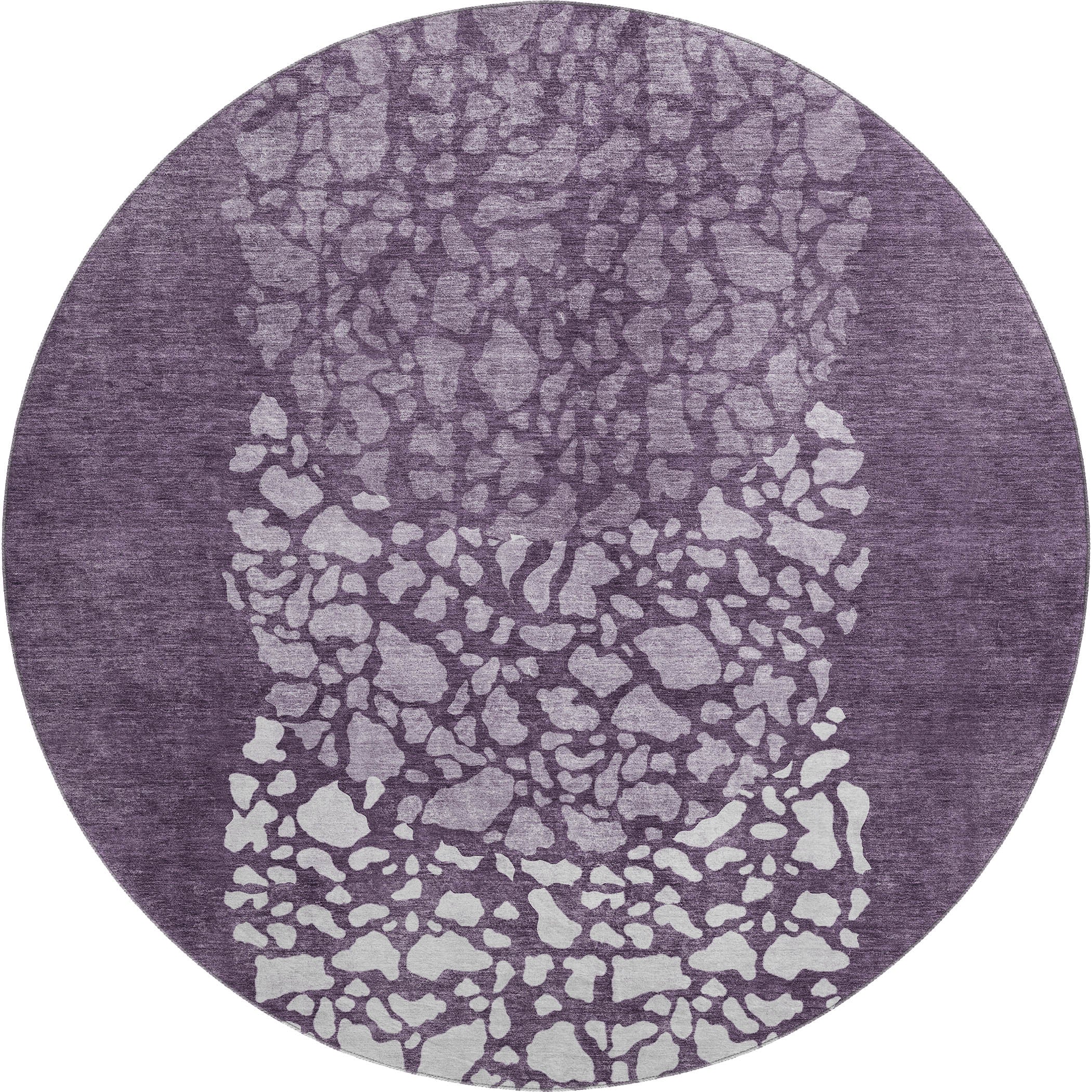 Reykjavik Machine Washable Transitional Eggplant Purple Rug 8' x 8' #shape_Round
