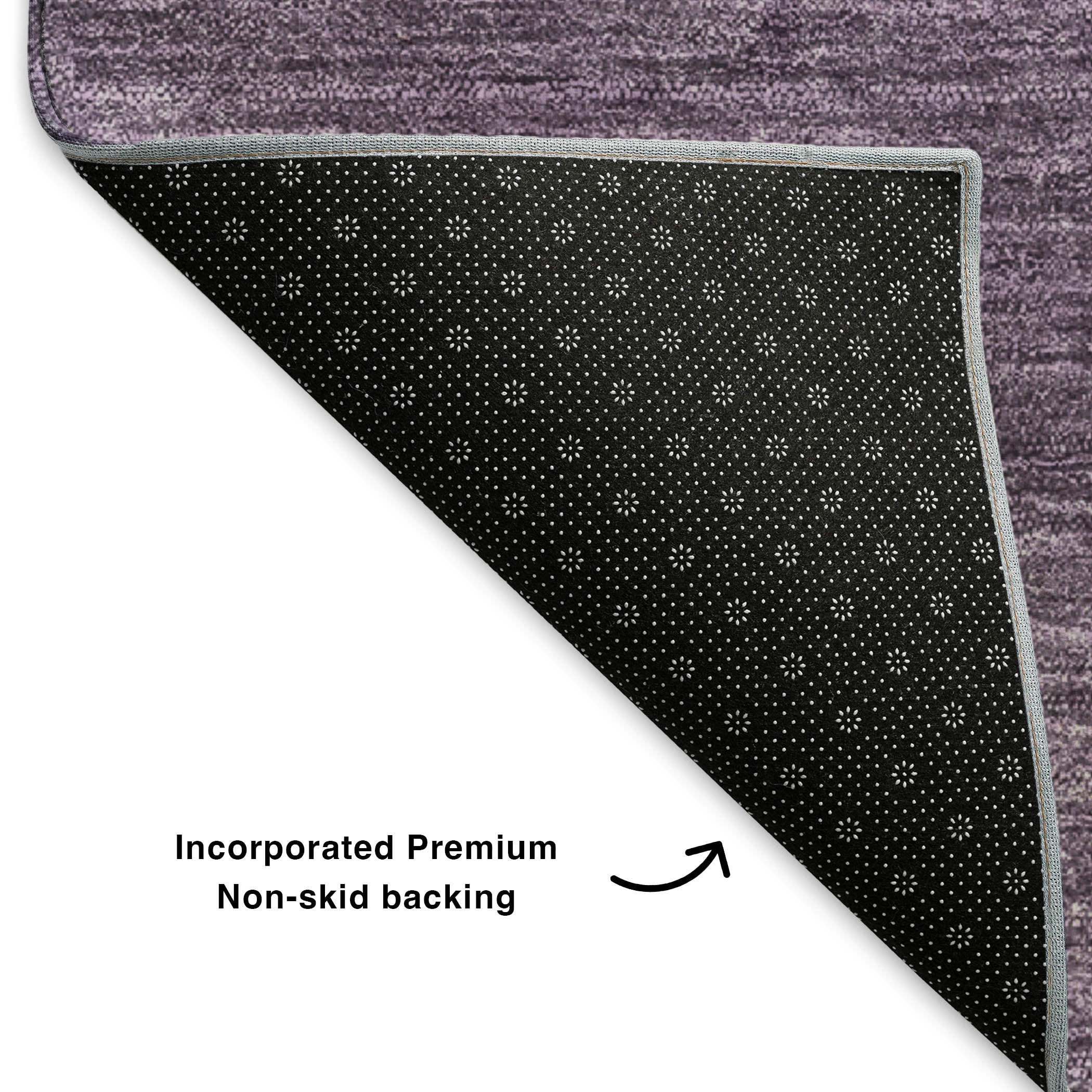 Reykjavik Machine Washable Transitional Eggplant Purple Rug 1'8" x 2'6" #shape_Rectangle