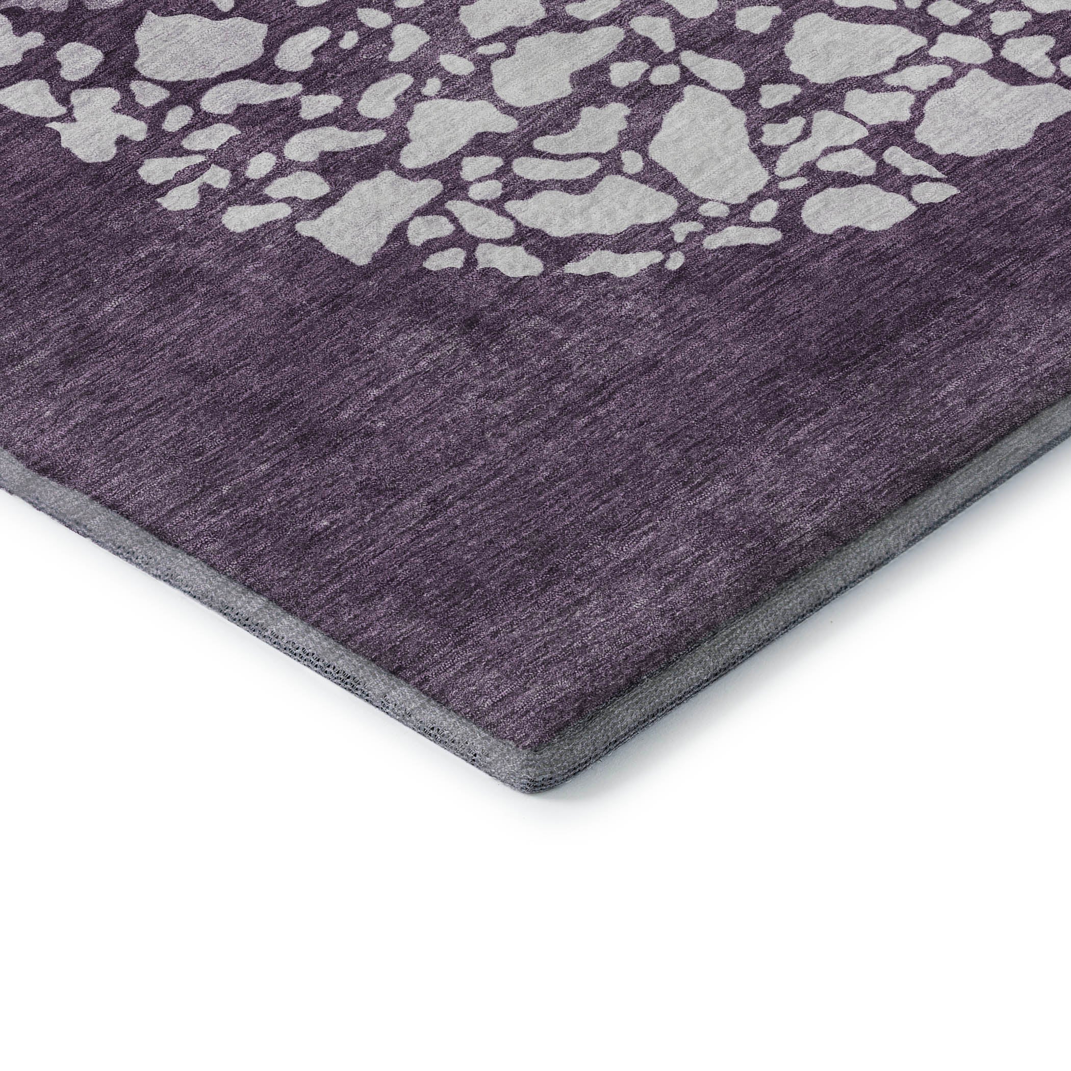 Reykjavik Machine Washable Transitional Eggplant Purple Rug 1'8" x 2'6" #shape_Rectangle