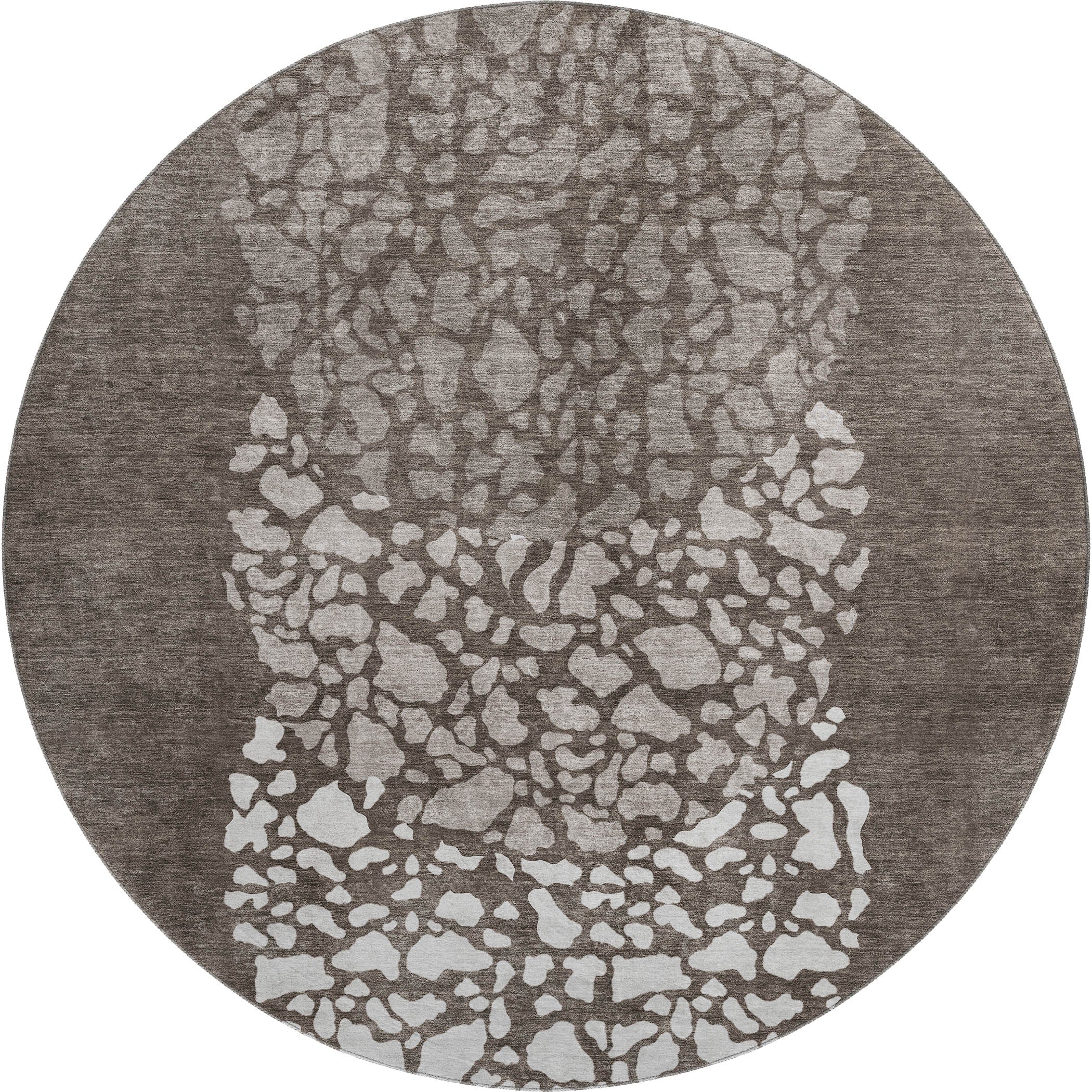 Reykjavik Machine Washable Transitional Taupe Brown Rug 8' x 8' #shape_Round