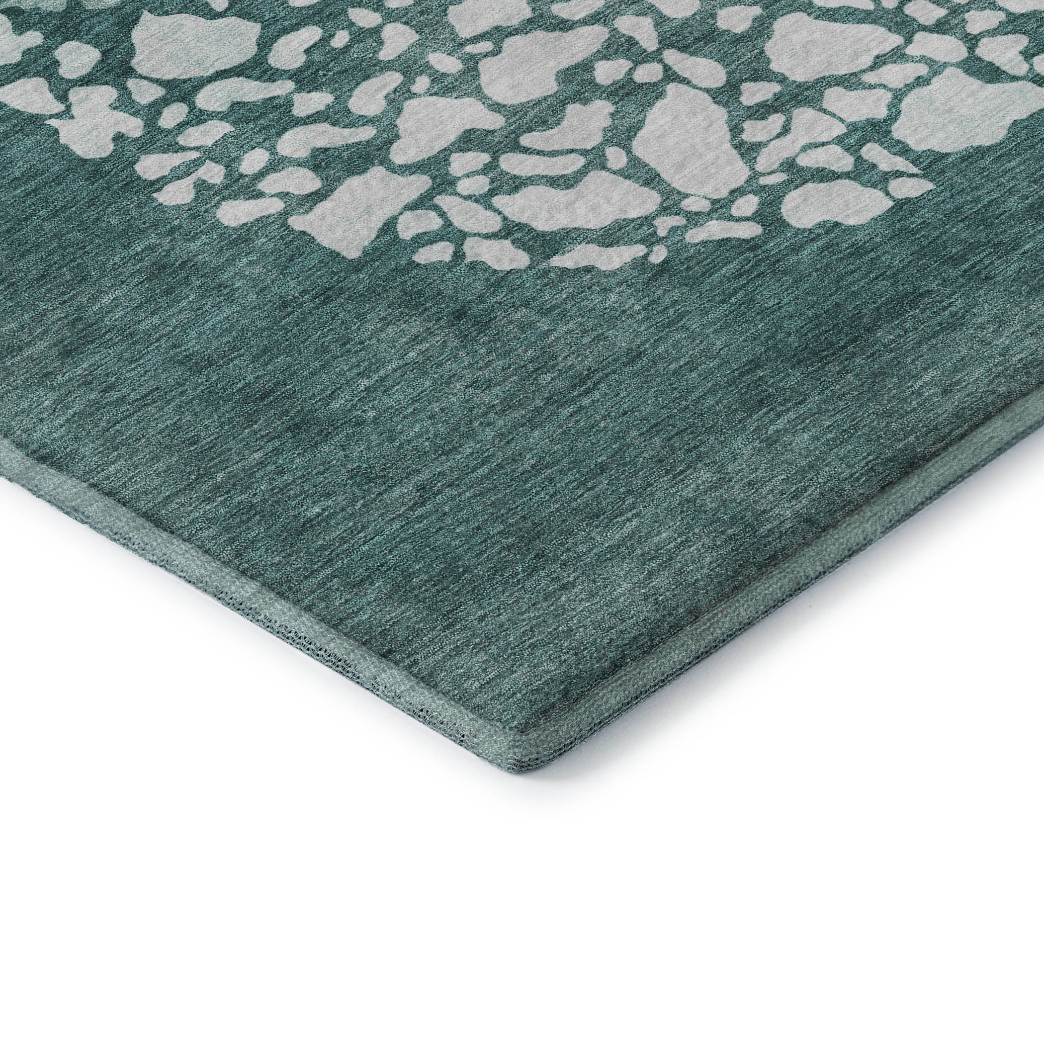 Reykjavik Machine Washable Transitional Teal Rug 1'8" x 2'6" #shape_Rectangle