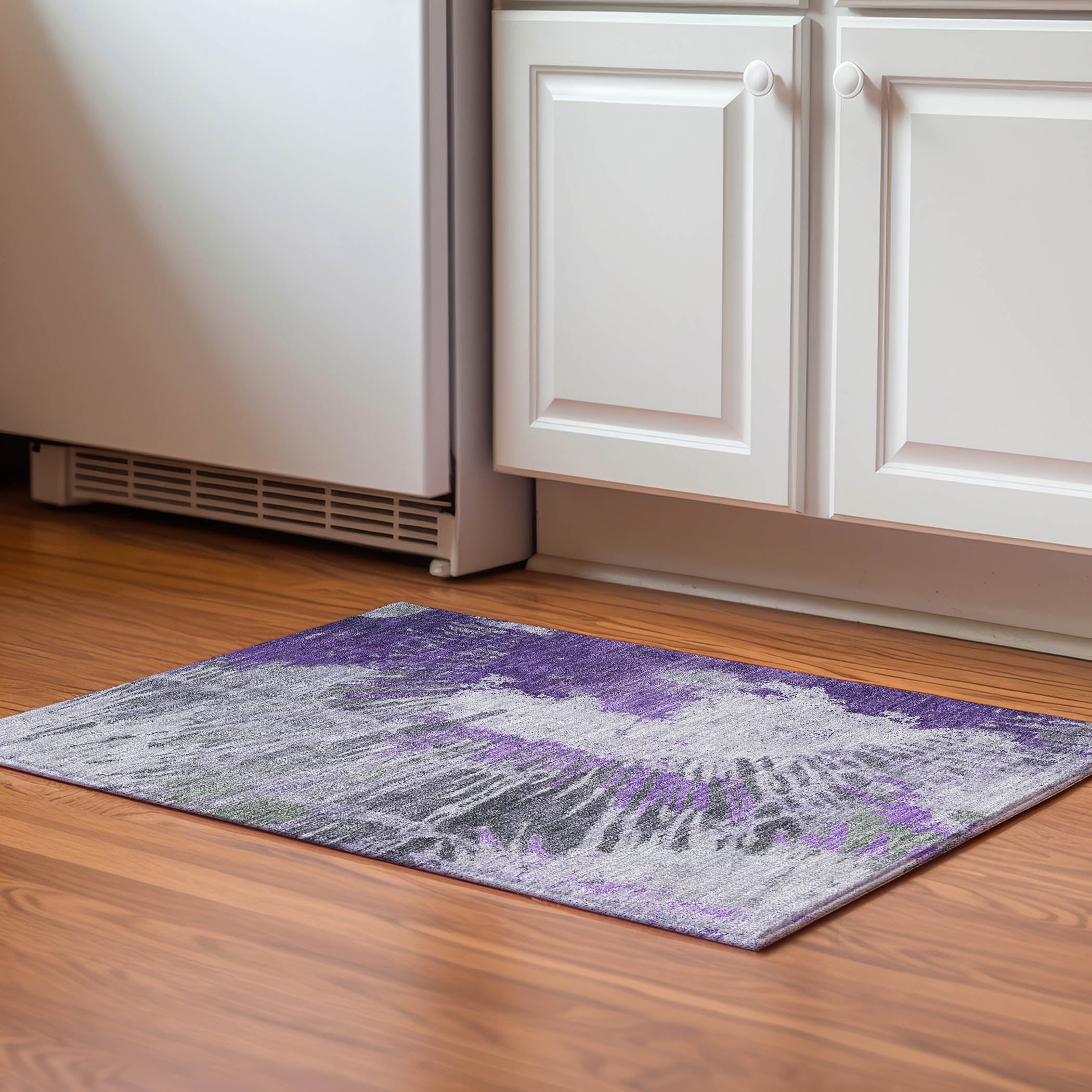 Colombo Machine Washable Transitional Purple Rug 1'8" x 2'6" #shape_Rectangle