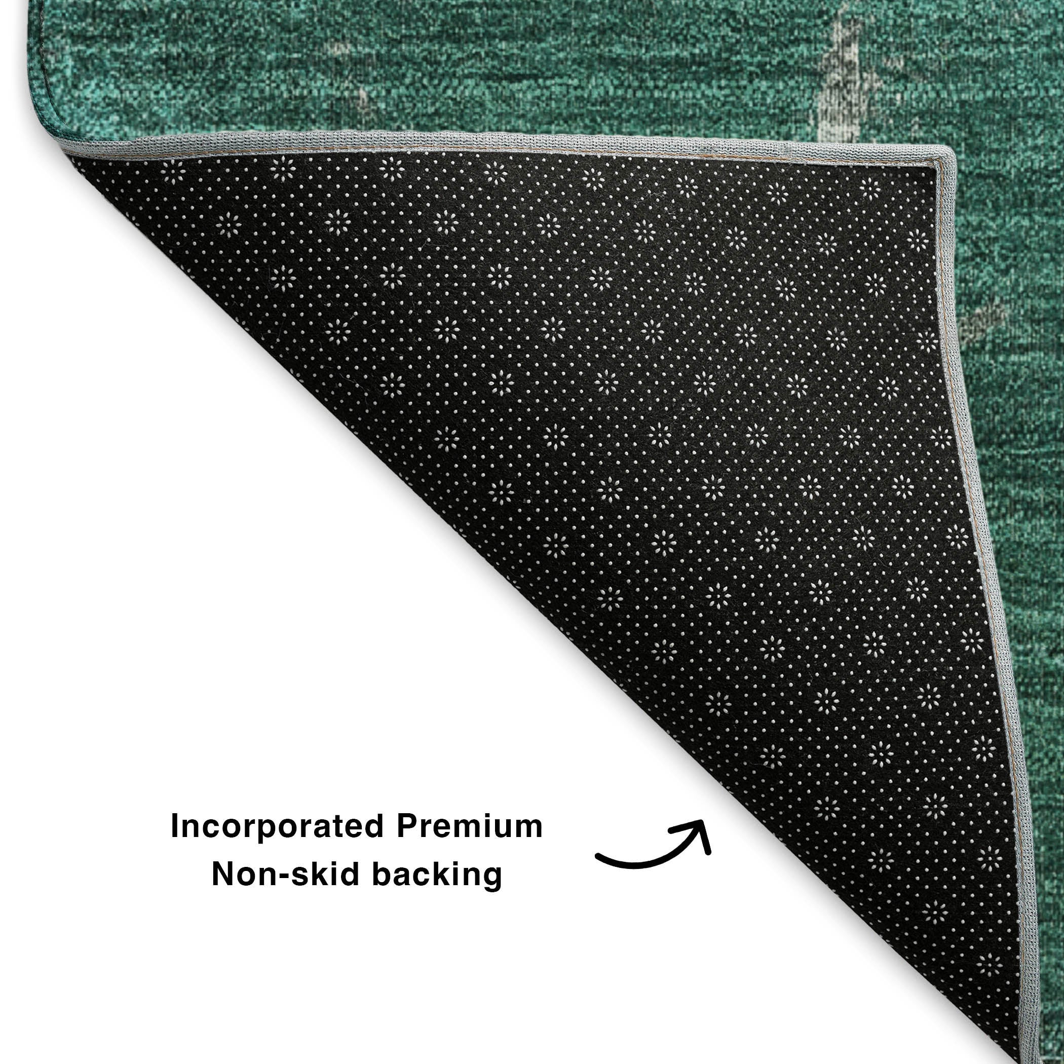 Colombo Machine Washable Transitional Teal Rug 1'8" x 2'6" #shape_Rectangle