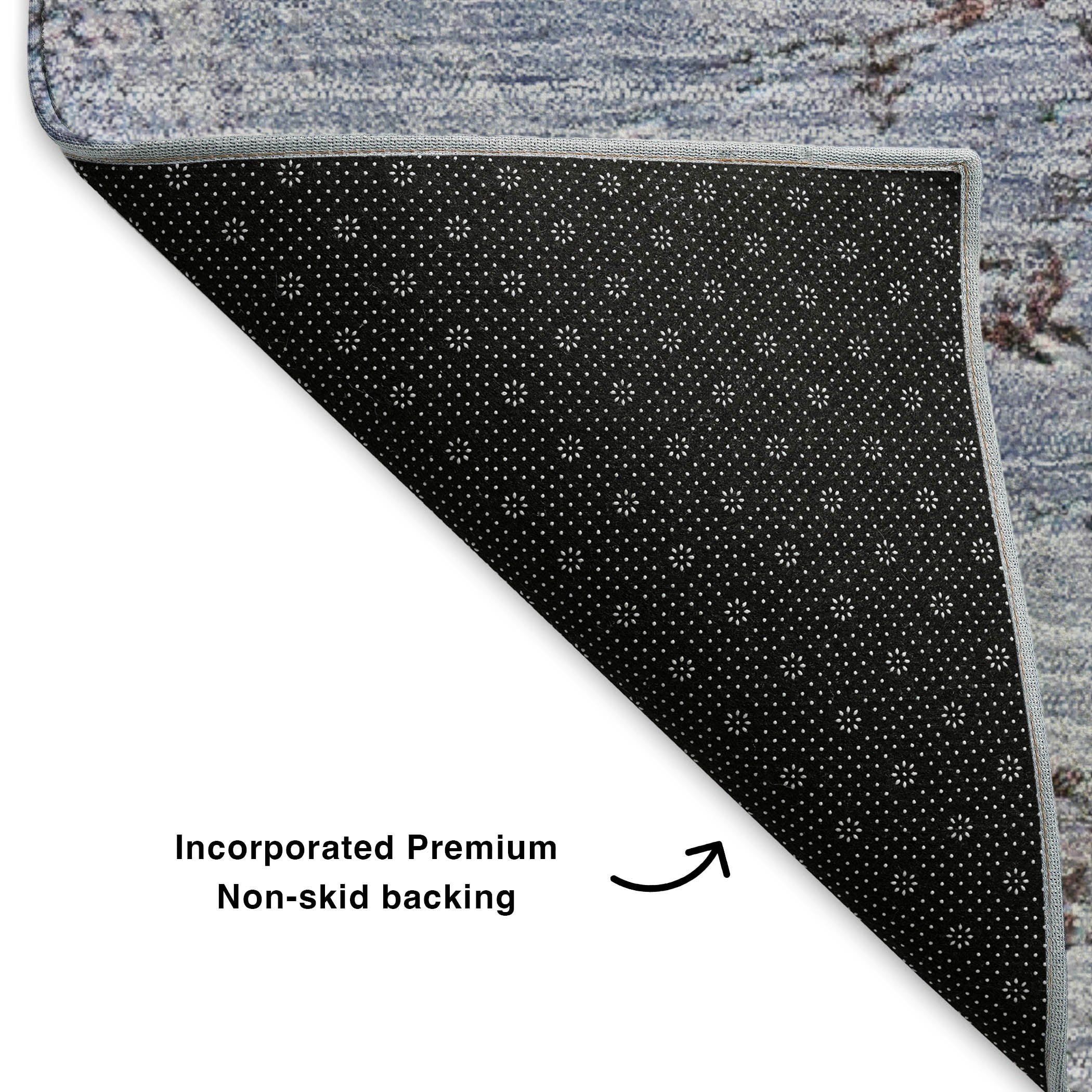 Baku Machine Washable Transitional Blue Rug 1'8" x 2'6" #shape_Rectangle