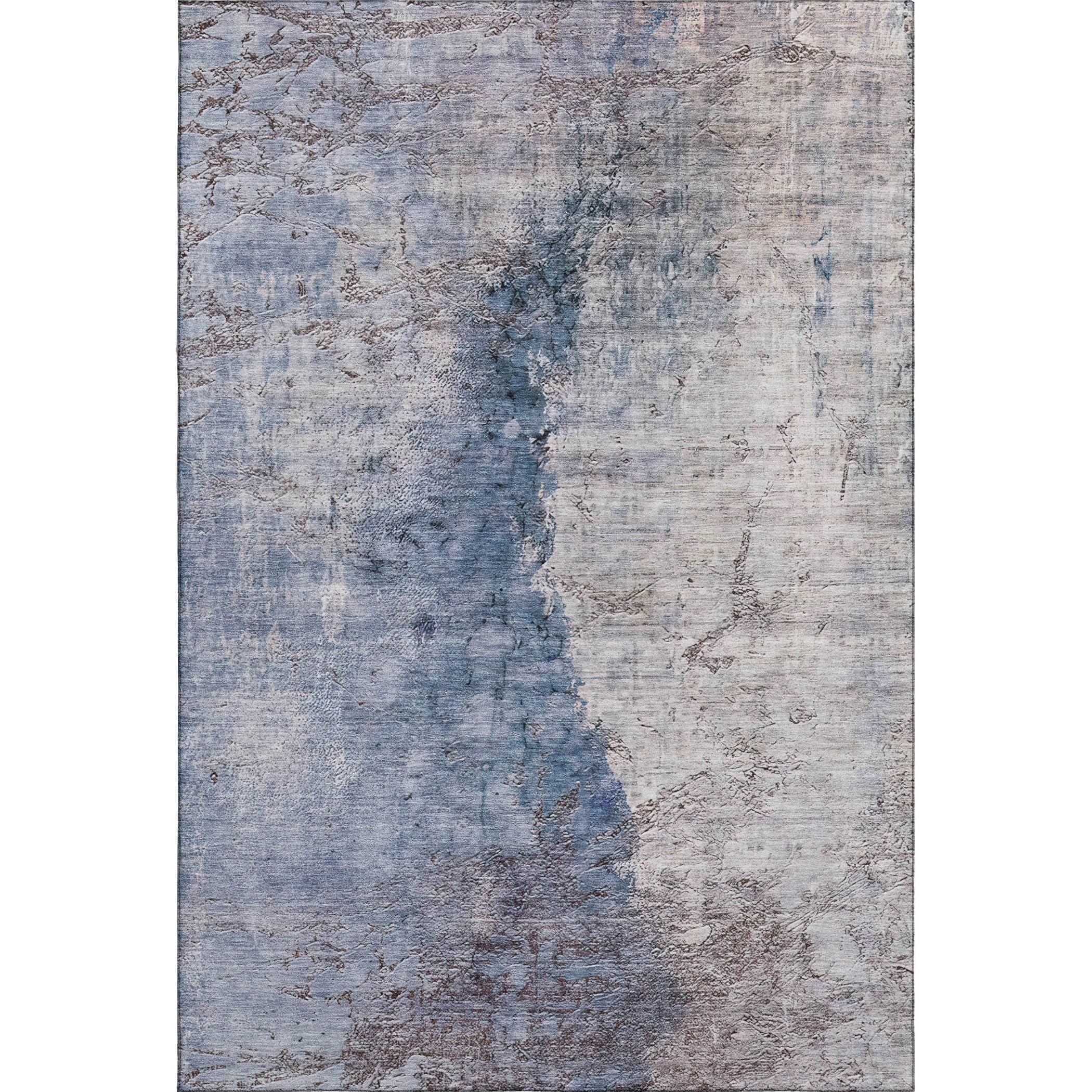 Baku Machine Washable Transitional Blue Rug 2'6" x 3'10" #shape_Rectangle