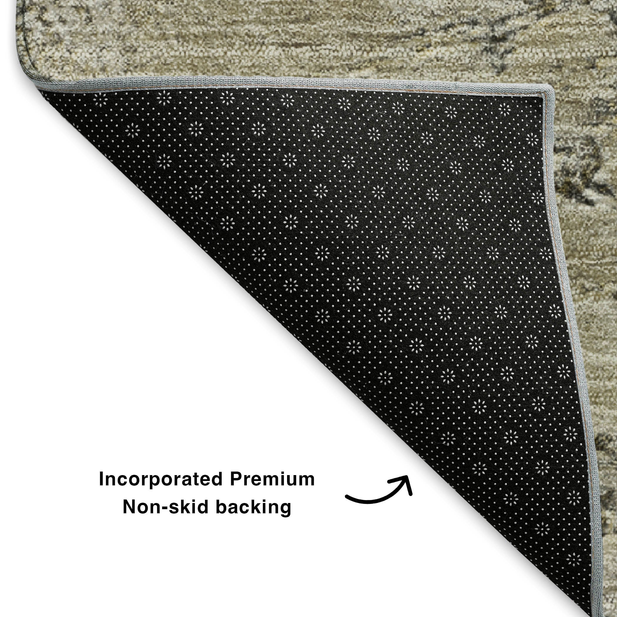 Baku Machine Washable Transitional Brown Rug 1'8" x 2'6" #shape_Rectangle