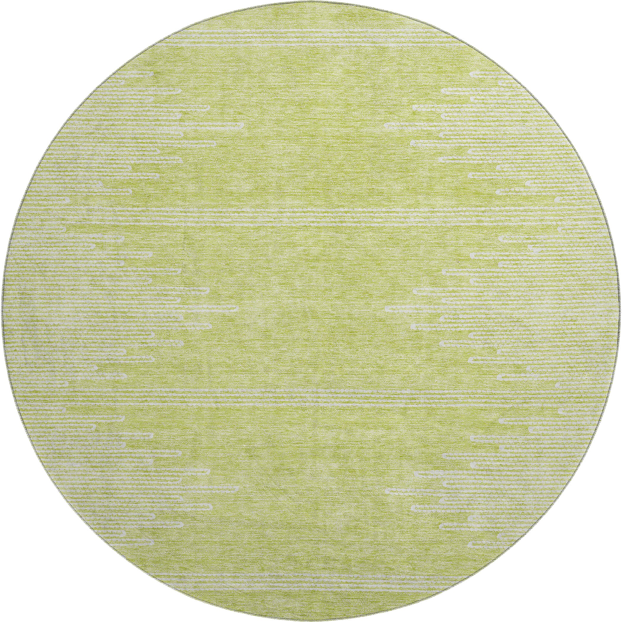 Seoul Machine Washable Transitional Aloe Green Rug 8' x 8' #shape_Round