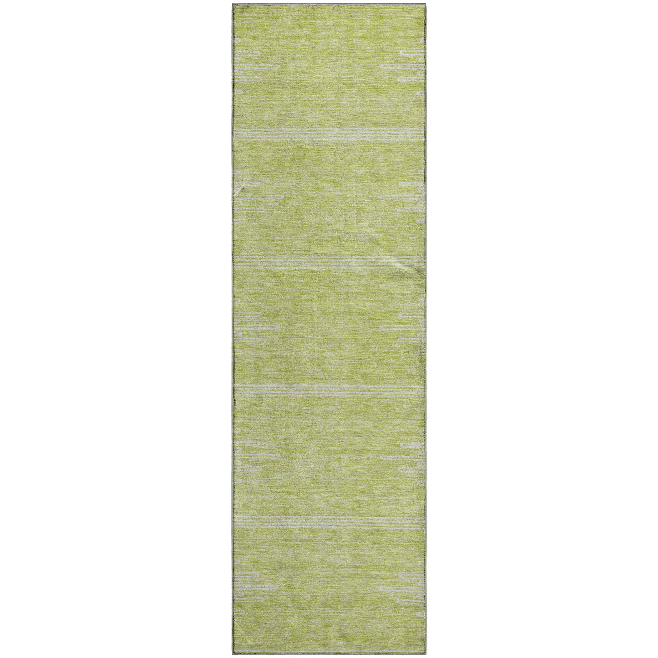 Seoul Machine Washable Transitional Aloe Green Rug 2'3" x 7'6" #shape_Runner