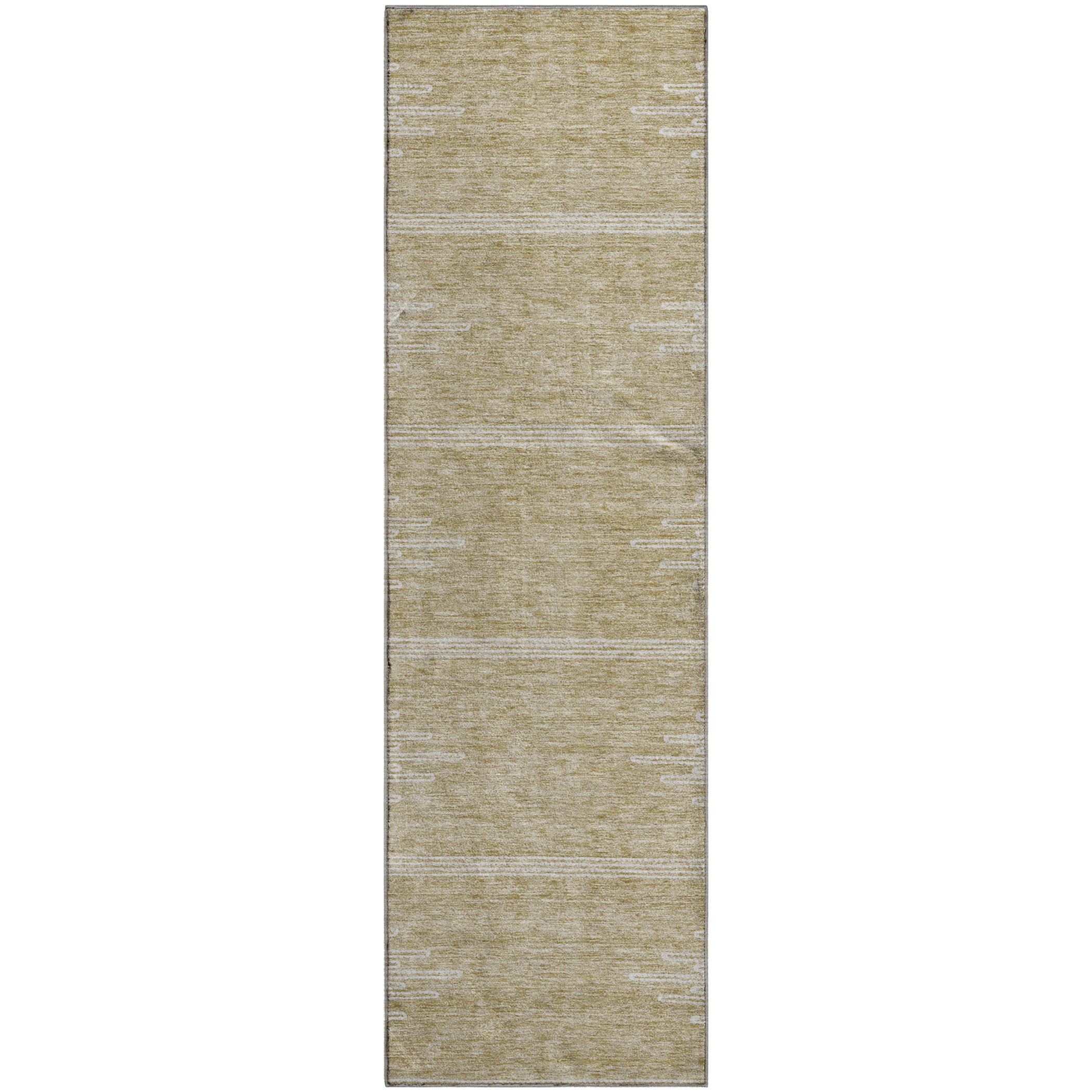 Seoul Machine Washable Transitional Beige Brown Rug 2'3" x 7'6" #shape_Runner
