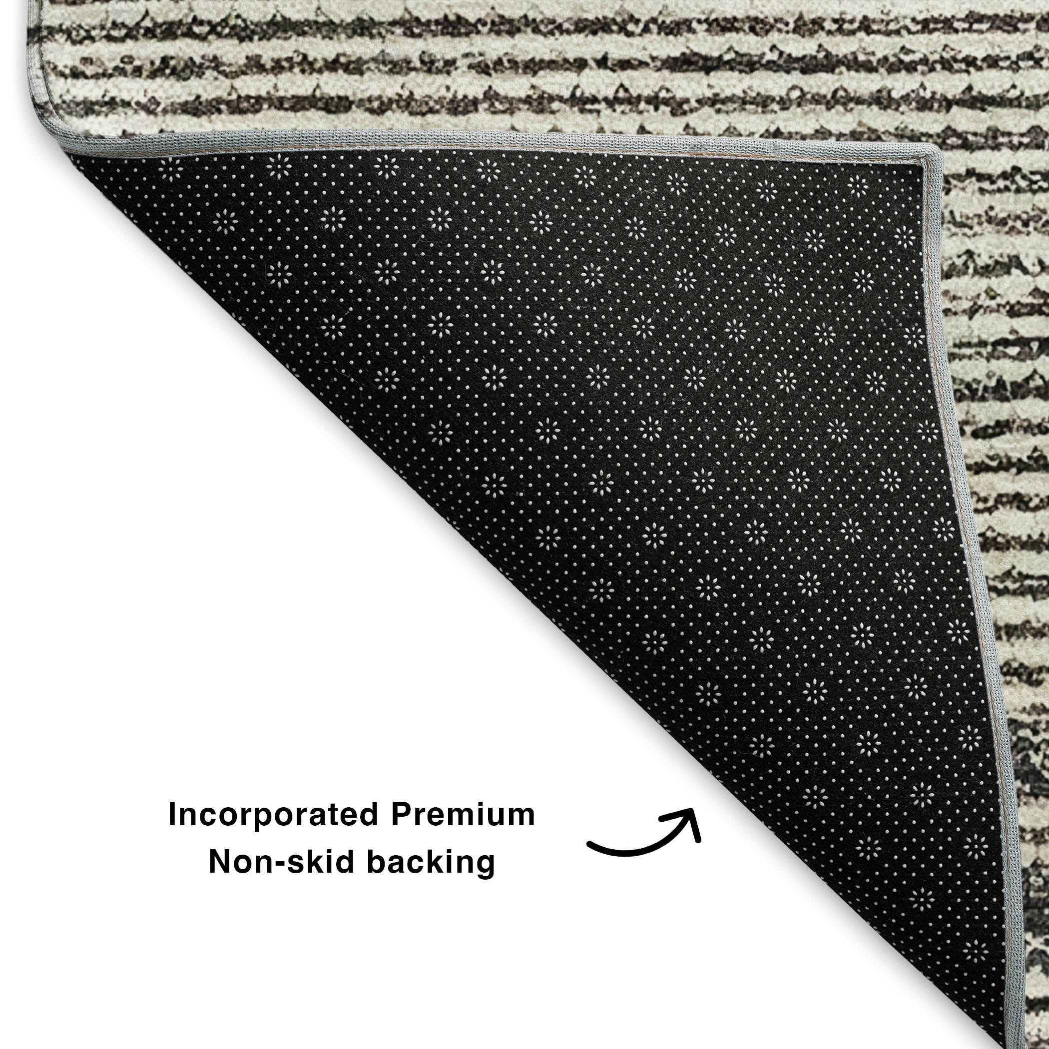 Seoul Machine Washable Transitional Charcoal Gray Rug 1'8" x 2'6" #shape_Rectangle