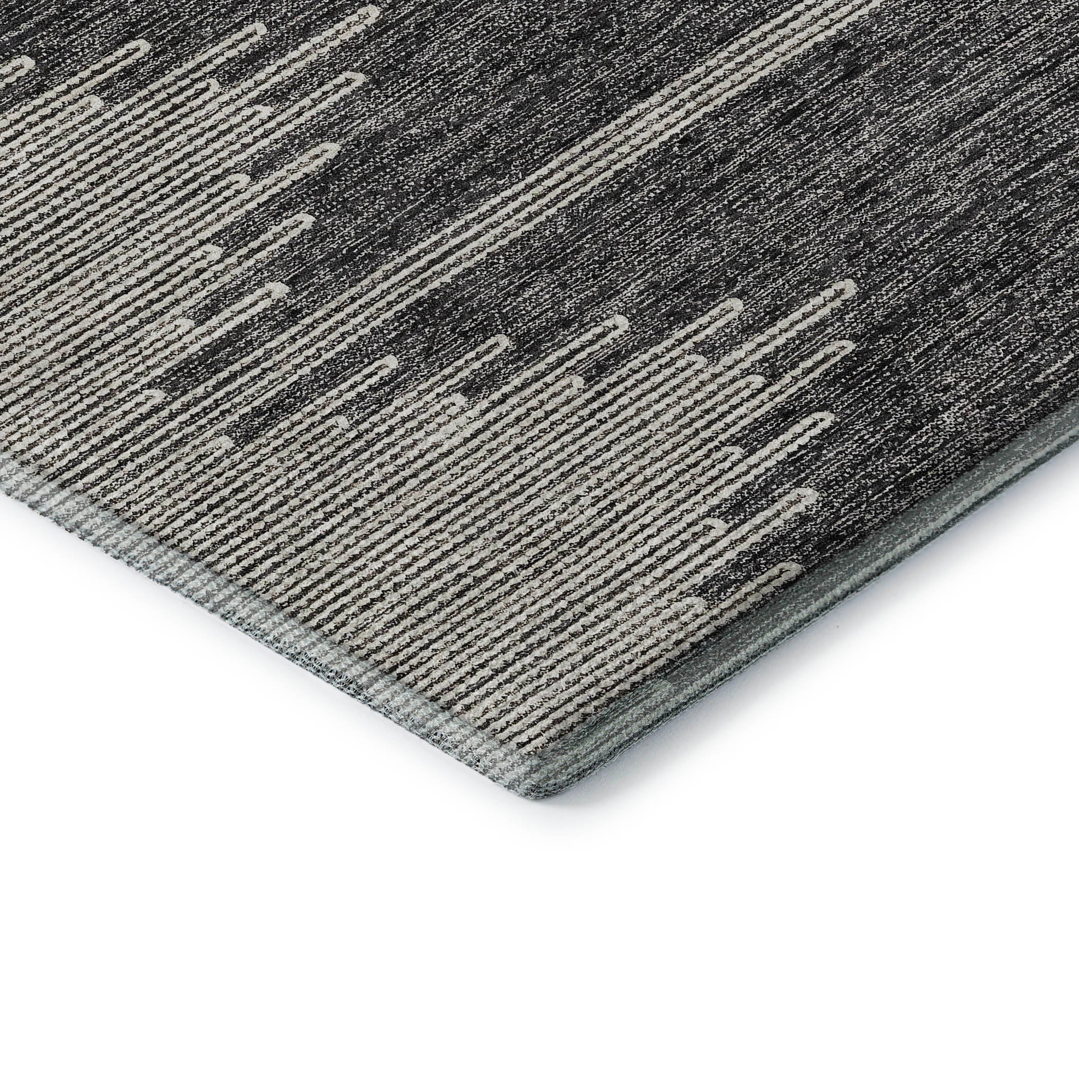 Seoul Machine Washable Transitional Charcoal Gray Rug 1'8" x 2'6" #shape_Rectangle