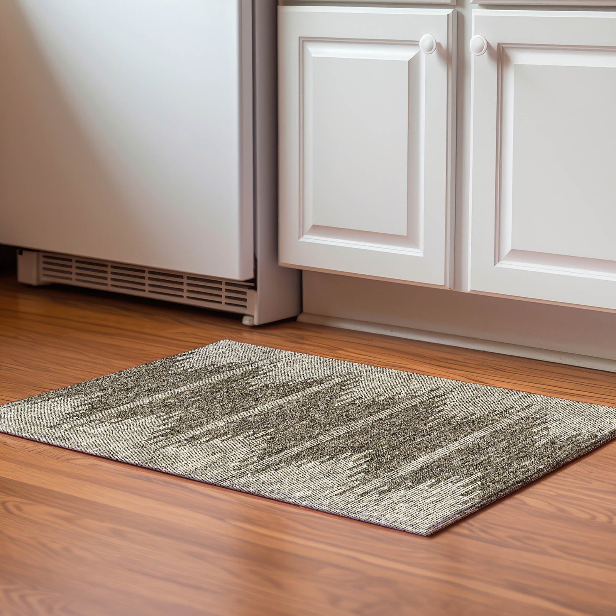 Seoul Machine Washable Transitional Coffee Brown Rug 1'8" x 2'6" #shape_Rectangle