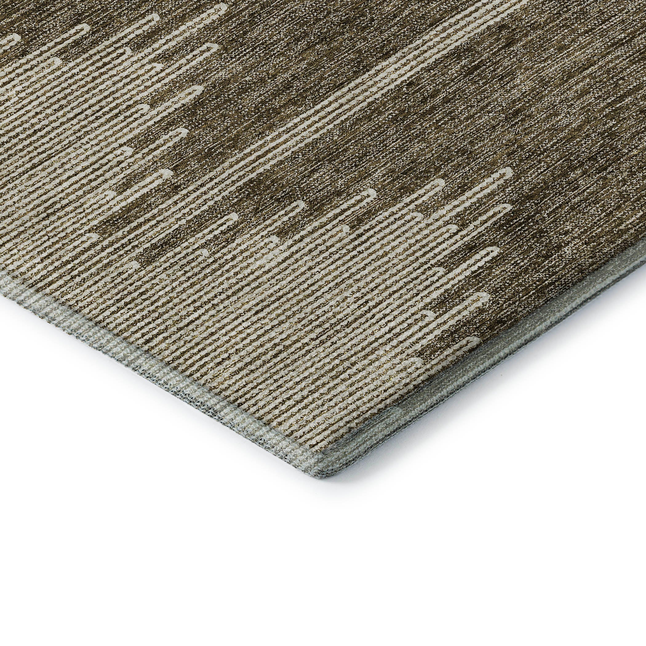 Seoul Machine Washable Transitional Coffee Brown Rug 1'8" x 2'6" #shape_Rectangle
