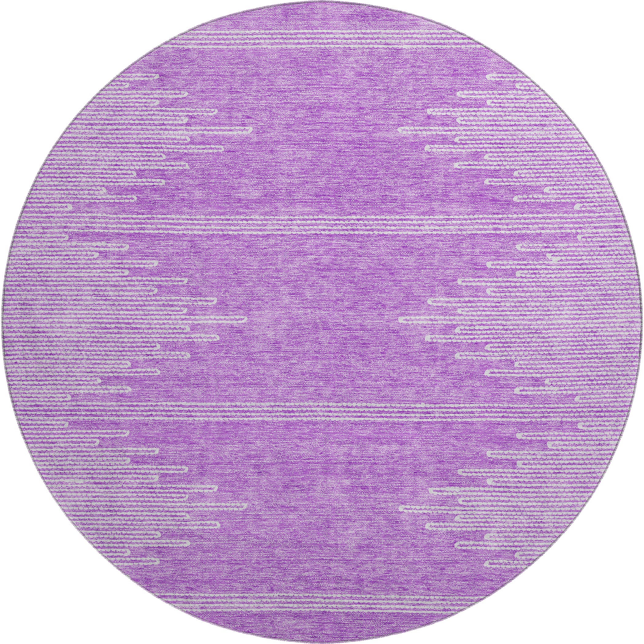 Seoul Machine Washable Transitional Lavender Purple Rug 8' x 8' #shape_Round