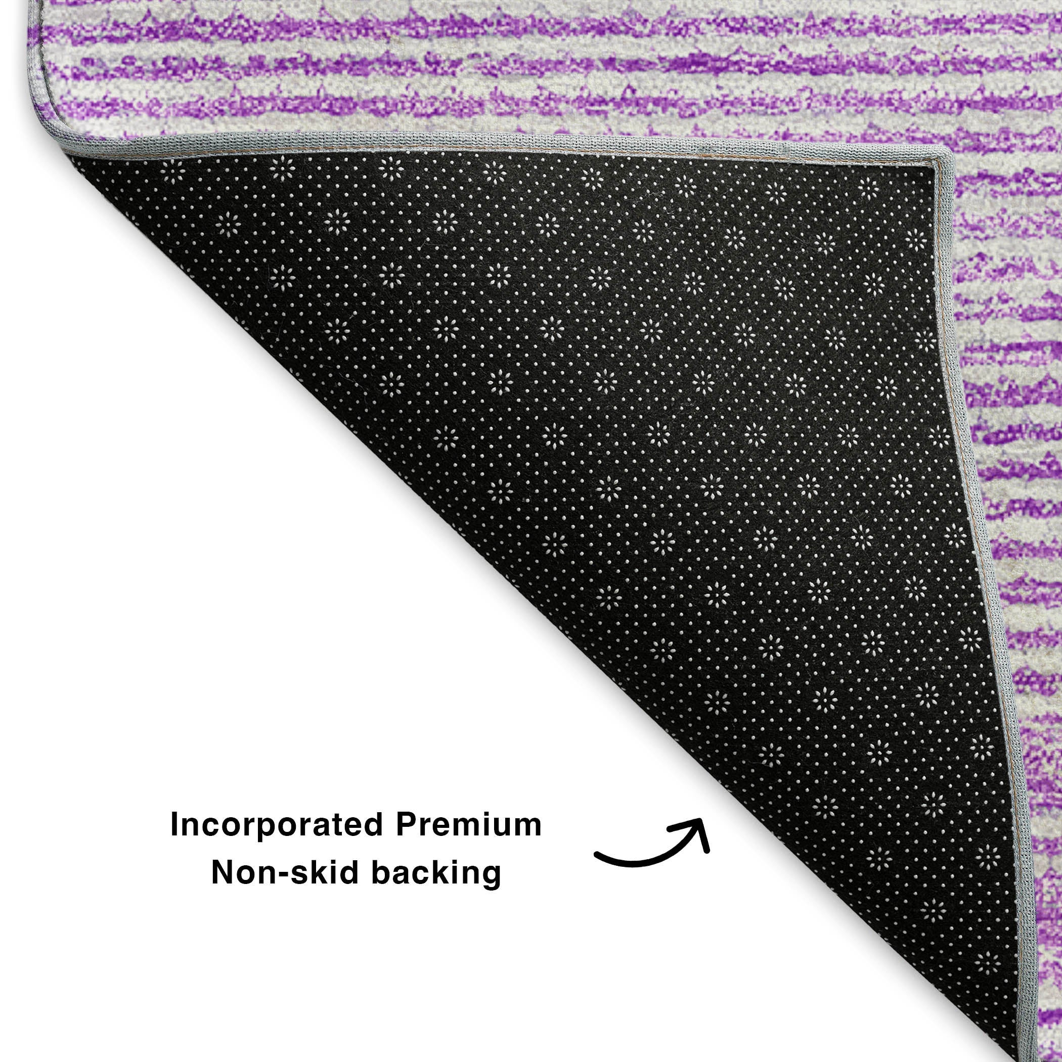 Seoul Machine Washable Transitional Lavender Purple Rug 1'8" x 2'6" #shape_Rectangle