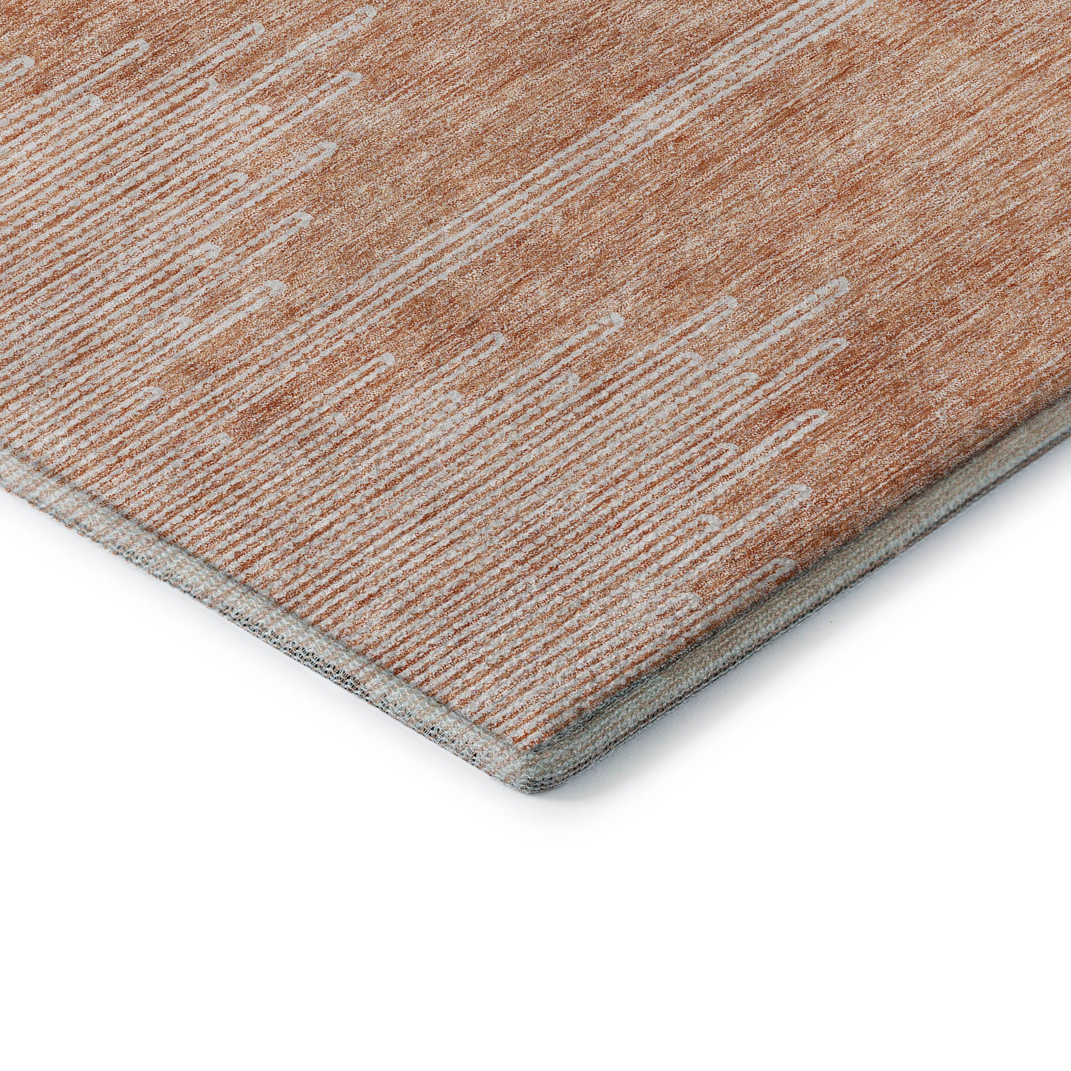 Seoul Machine Washable Transitional Salmon Orange Rug 1'8" x 2'6" #shape_Rectangle