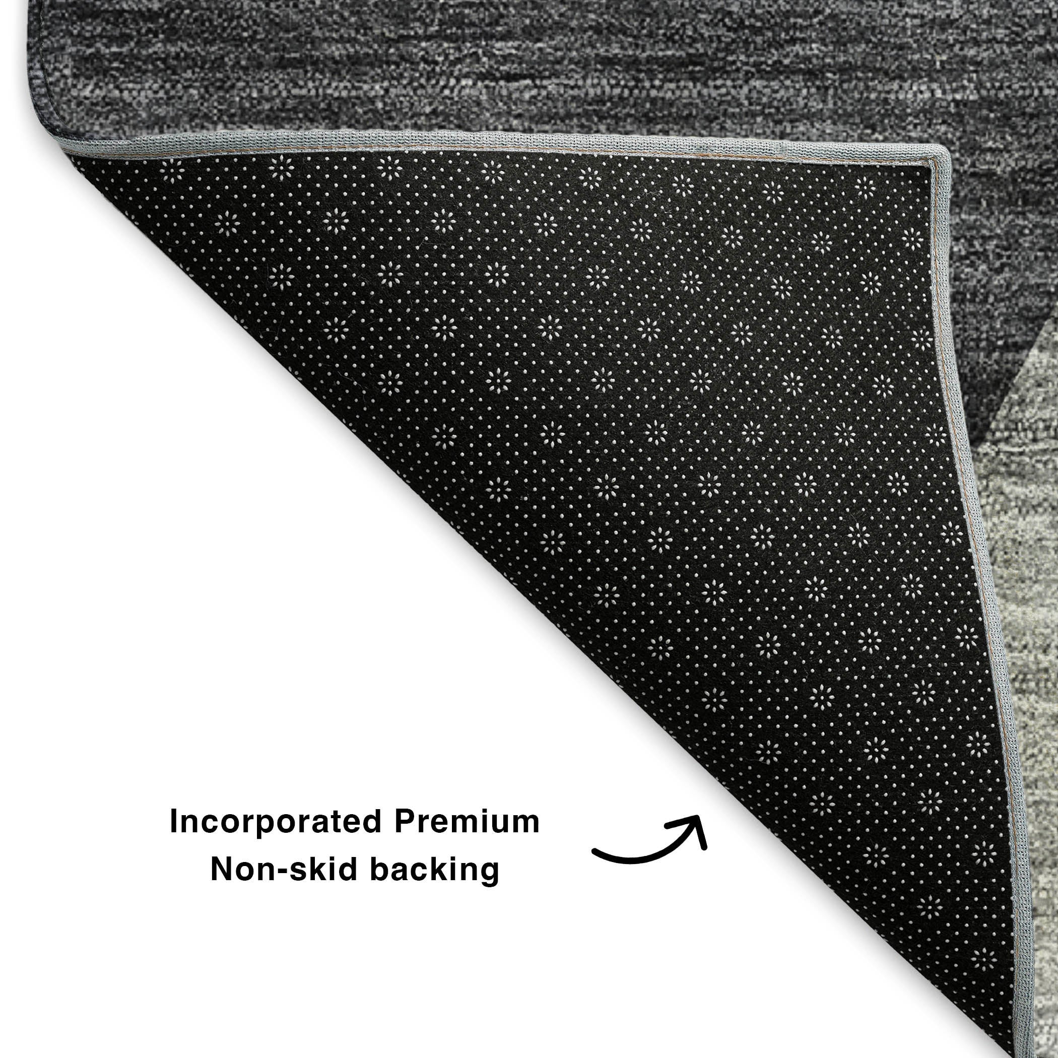 Bangkok Machine Washable Transitional Charcoal Gray Rug 1'8" x 2'6" #shape_Rectangle
