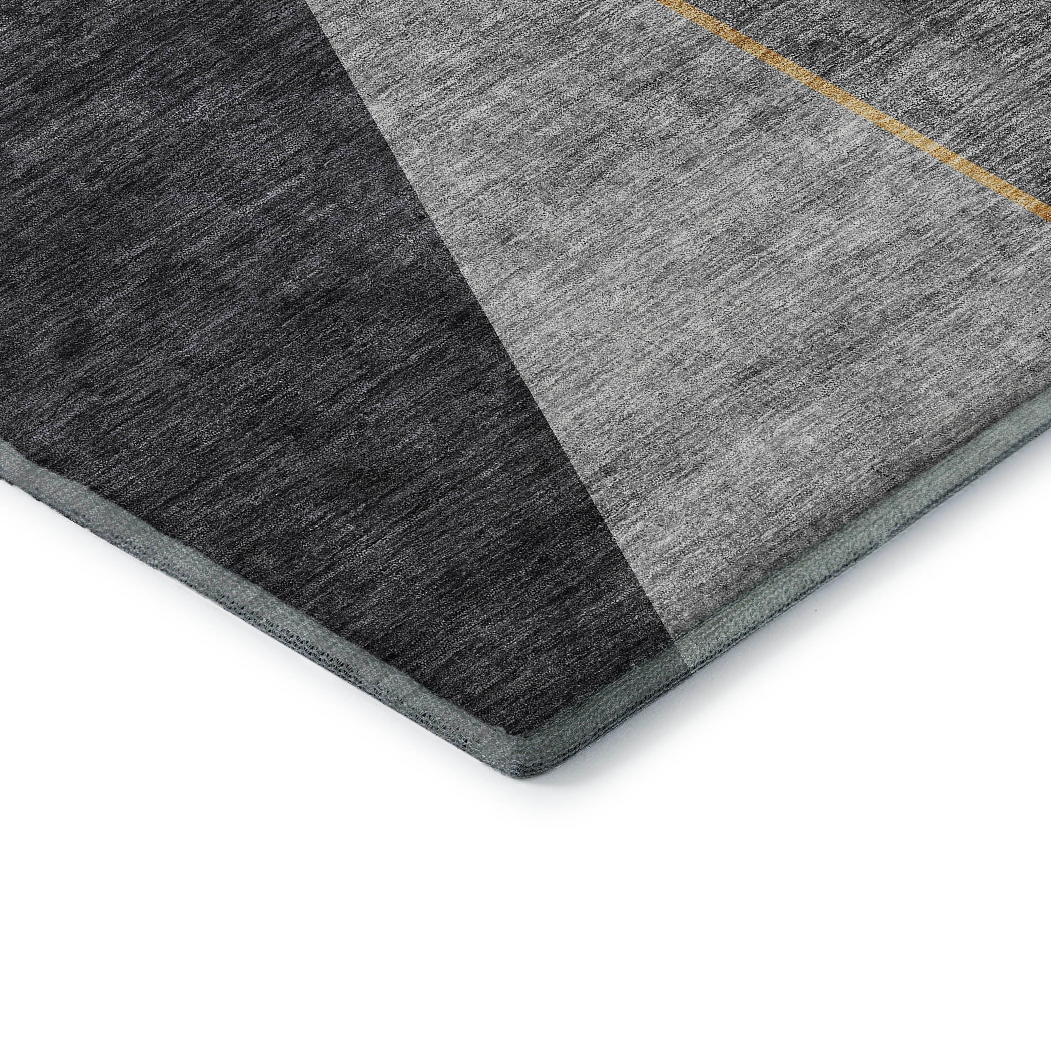 Bangkok Machine Washable Transitional Charcoal Gray Rug 1'8" x 2'6" #shape_Rectangle