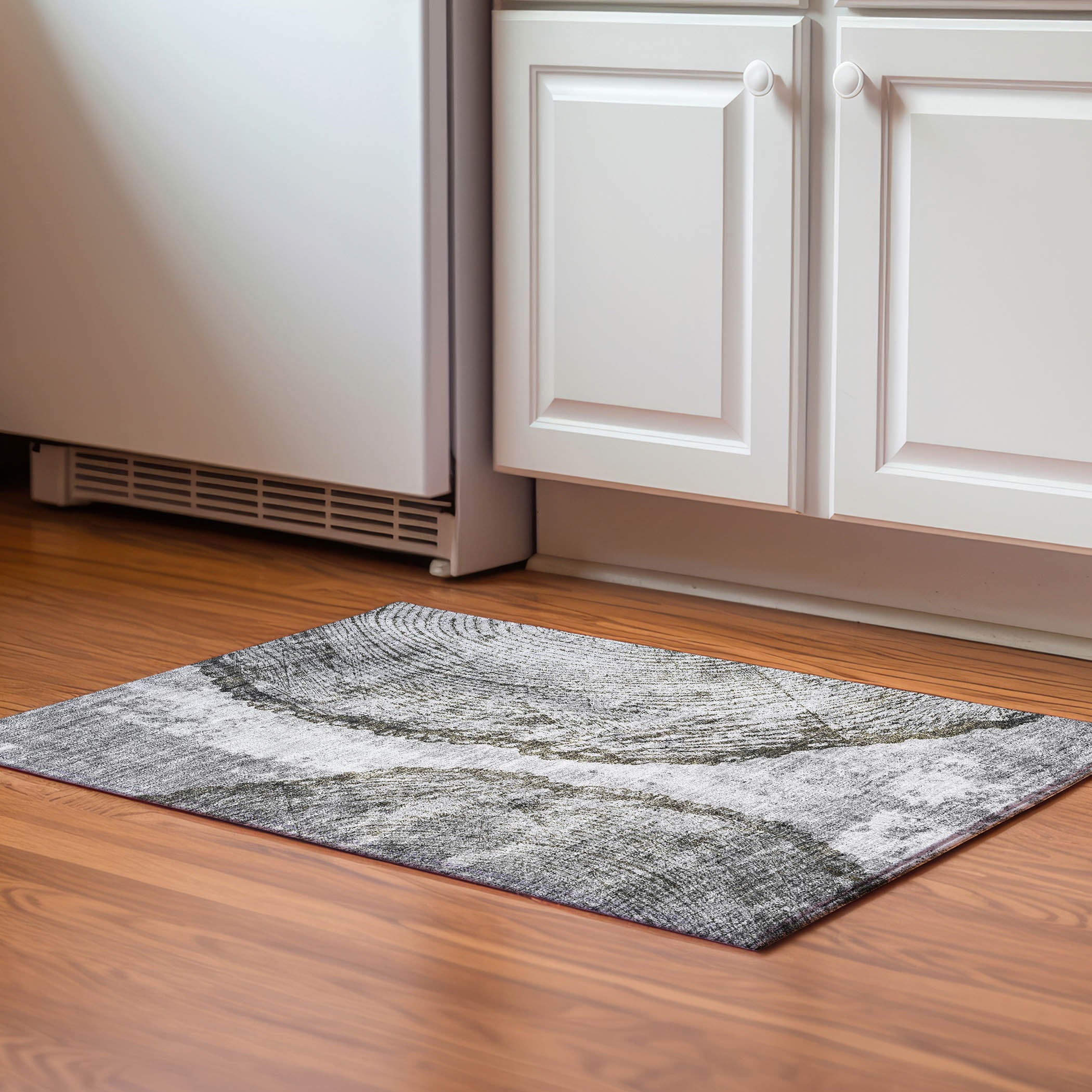 Florence Machine Washable Transitional Gray Rug 1'8" x 2'6" #shape_Rectangle
