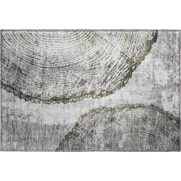 Florence Machine Washable Transitional Gray Rug 1'8" x 2'6"