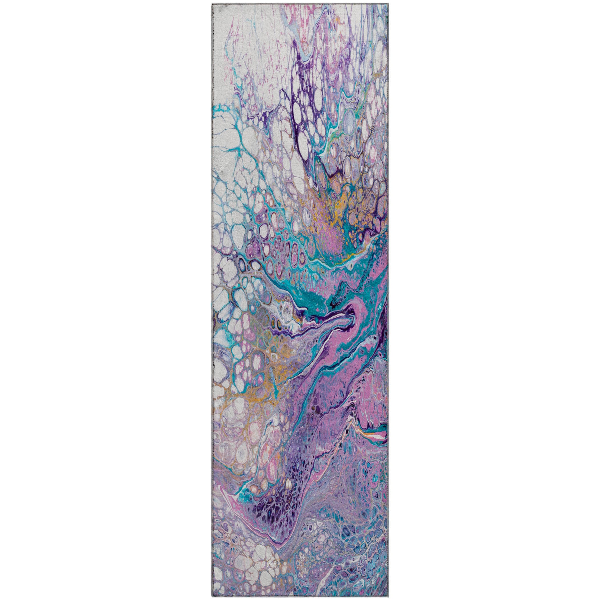 Lisbon Machine Washable Contemporary Periwinkle Purple Rug 2'3" x 7'6" #shape_Runner
