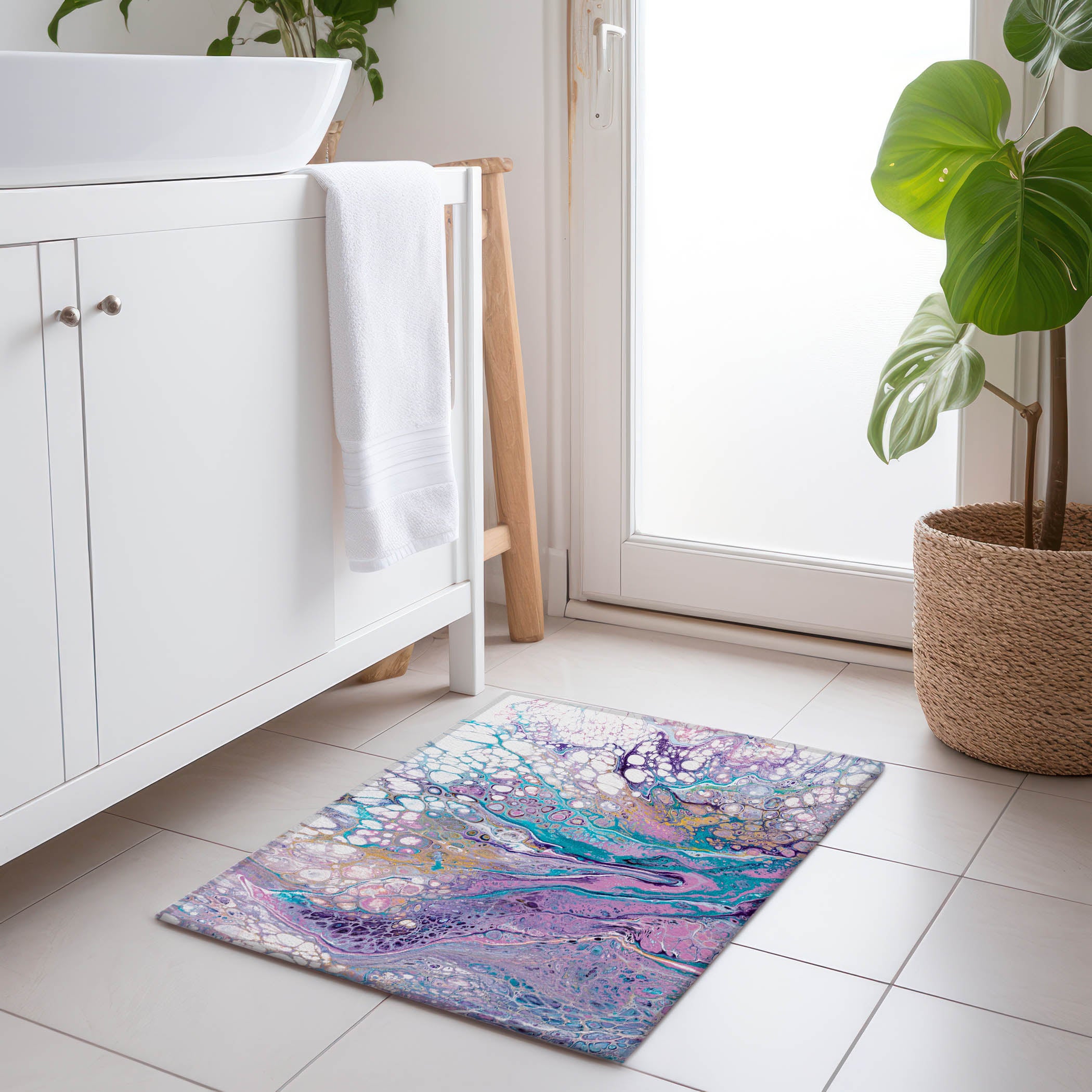 Lisbon Machine Washable Contemporary Periwinkle Purple Rug 1'8" x 2'6" #shape_Rectangle