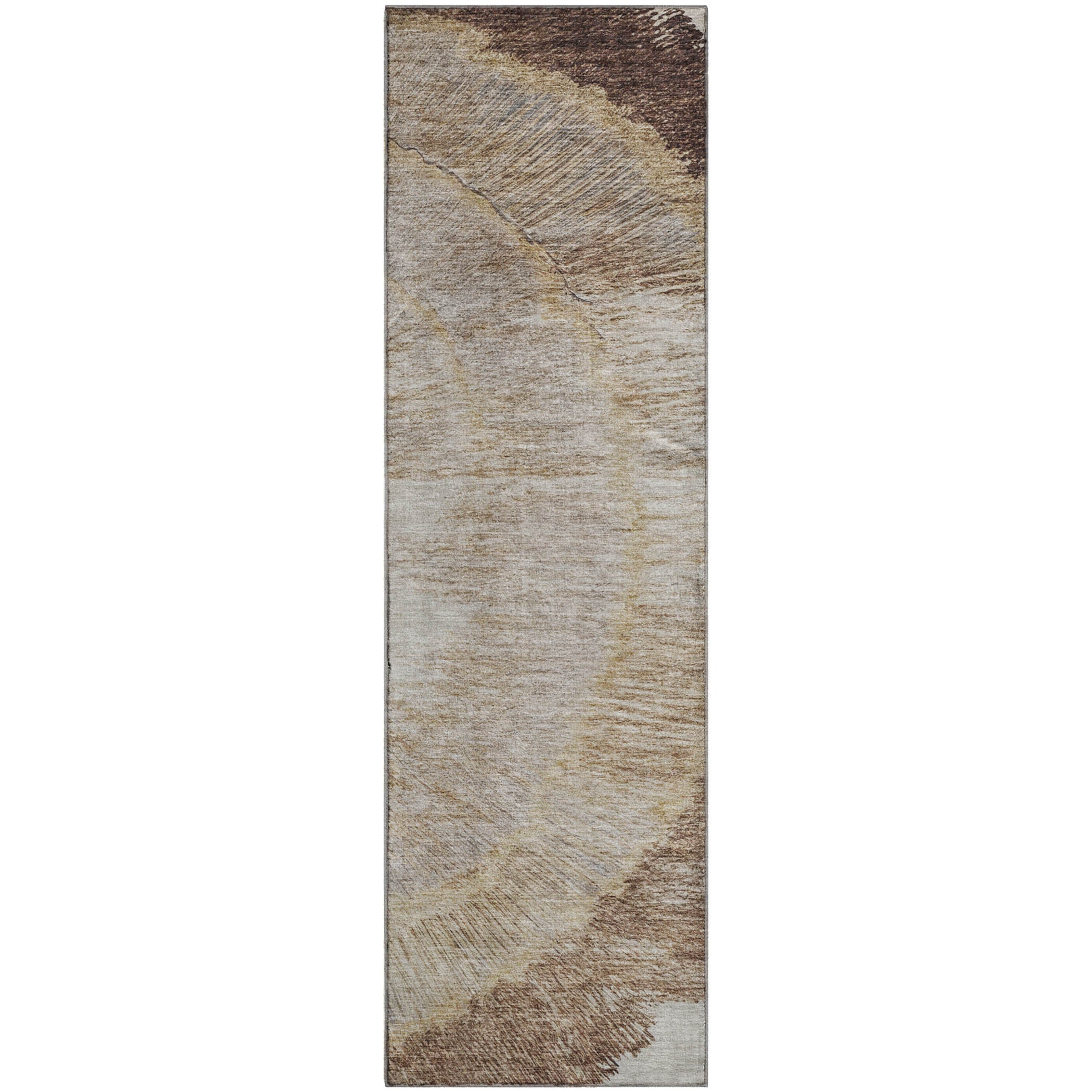 Chiang Mai Machine Washable Transitional Brown Rug 2'3" x 7'6" #shape_Runner